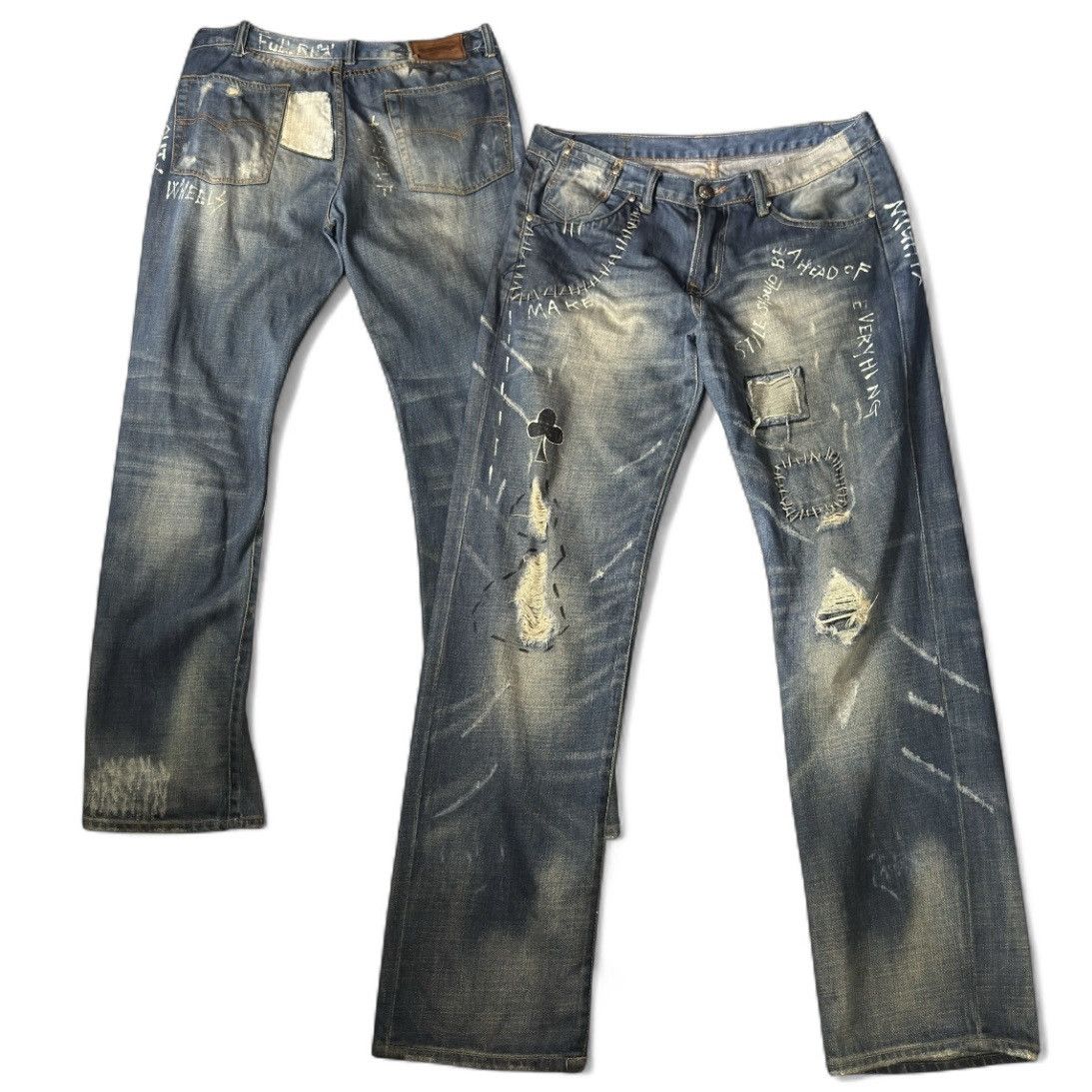 Japanese Brand Japanese Destroyed Karakuri Thrashed Denim Vintage Y2K Size US 34 / EU 50 - 1 Thumbnail
