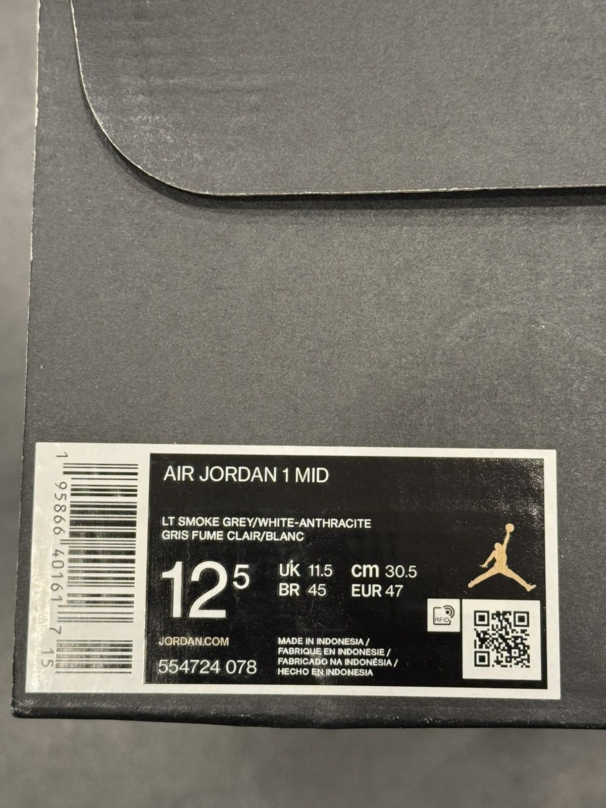 Nike Jordan 1 Mid Light Smoke Grey Size US 13 / EU 46 - 6 Thumbnail