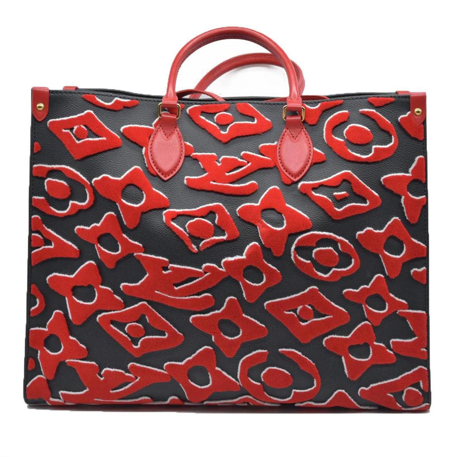 Louis Vuitton $3850 Louis Vuitton x Urs Fischer On the Go GM Red Black Size ONE SIZE - 3 Thumbnail