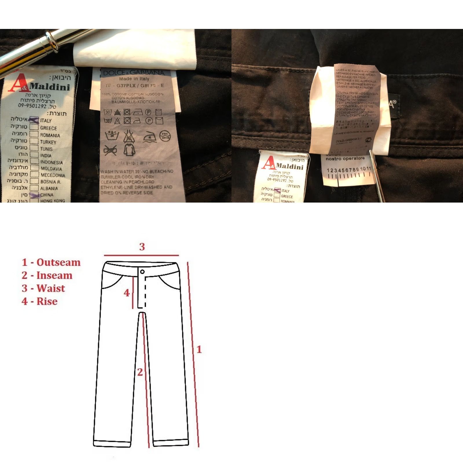 Dolce & Gabbana Dolce&Gabbana Pants Men's 50 Black Cotton Chino Regular Flat Front Logo Pockets Vintage No Size US 34 / EU 50 - 9 Thumbnail