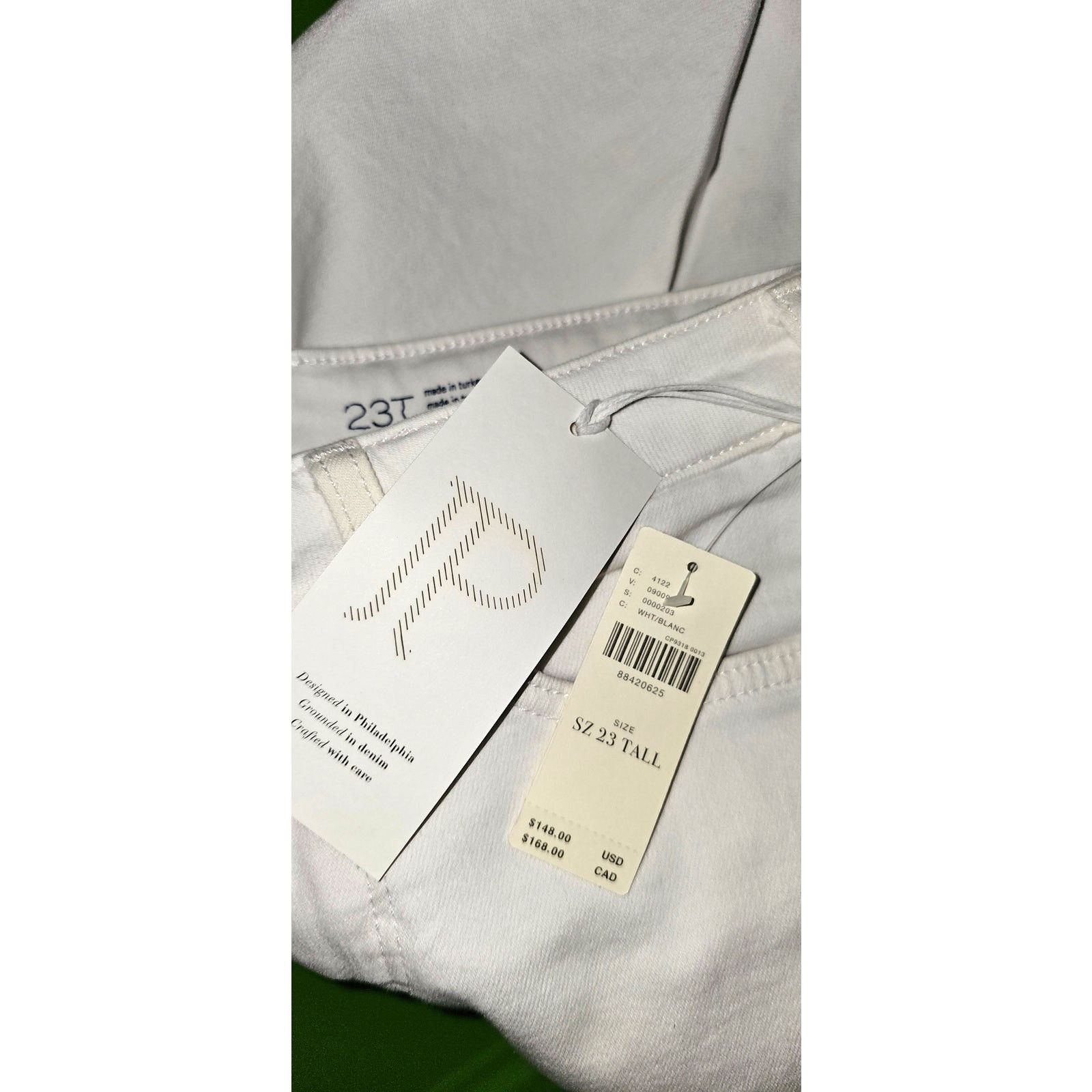 Anthropologie NWT Pilcro The Yaya Mid-Rise Crop Flare Jeans $148 WHITE 23T Size 23" - 7 Thumbnail