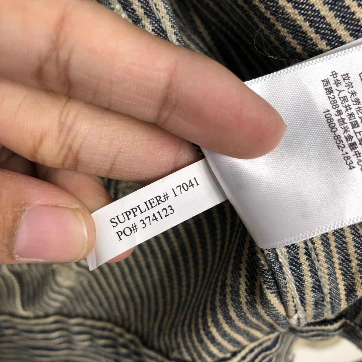 Ralph Lauren 🔥VINTAGE CROPPED BIKER JACKET HICKORY CHORE DENIM & SUPPPLY Size US XS / EU 42 / 0 - 25 Thumbnail