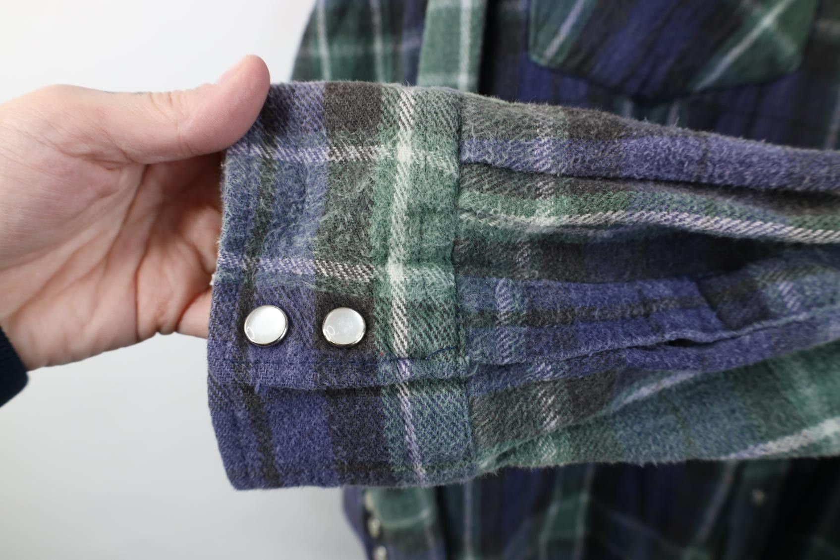 Vintage Vintage 90s Streetwear Heavyweight Snap Button Flannel Shirt Size US XL / EU 56 / 4 - 9 Thumbnail