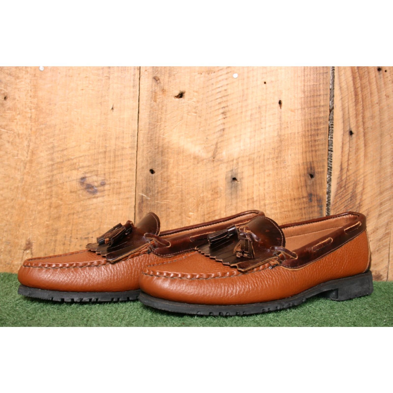 ALLEN EDMONDS Nashua Two-Tone Brown Leather Kiltie Tassel 