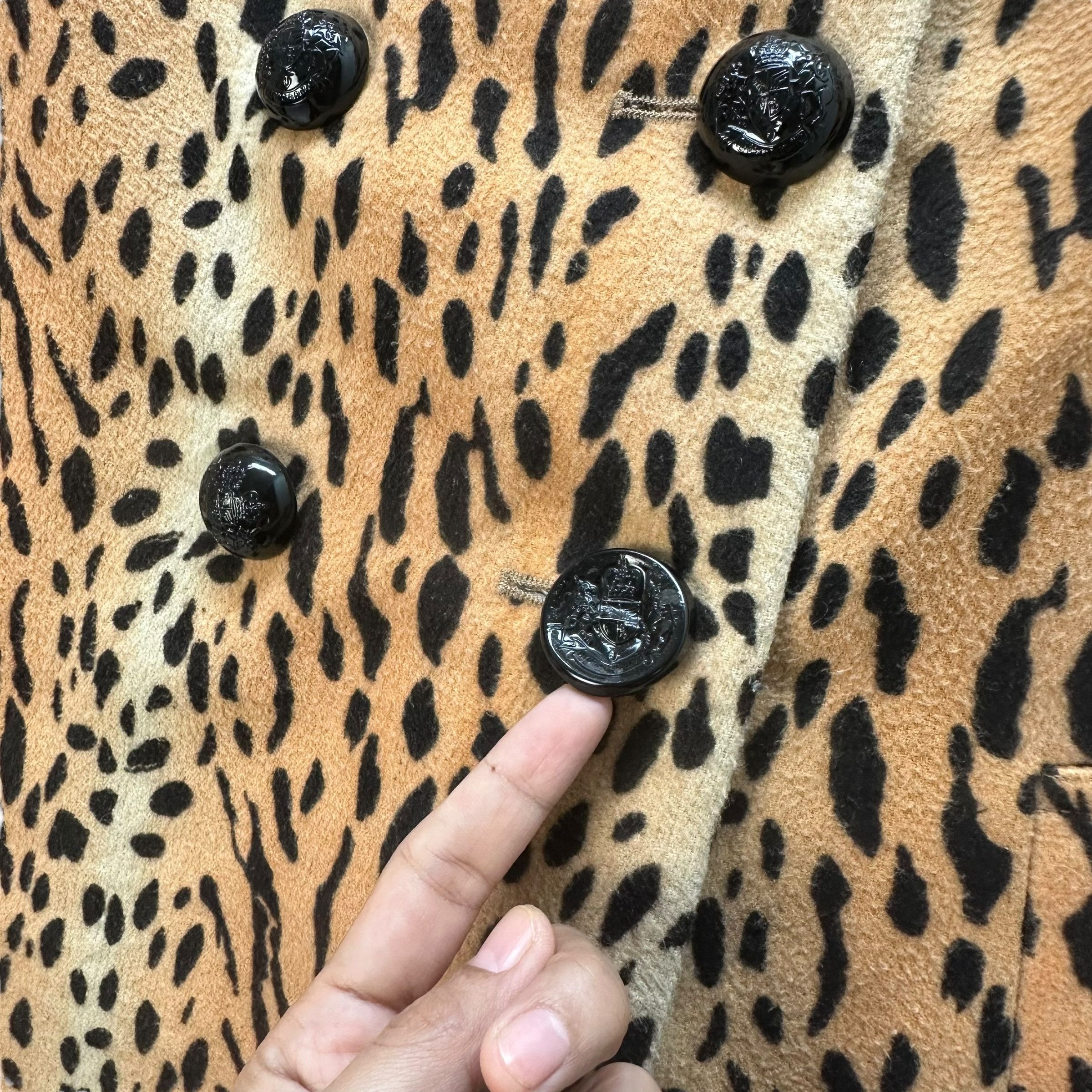 SLY SLY CHEETAH DOUBLE BREASTED COAT #8687-021 Size S / US 4 / IT 40 - 4 Thumbnail