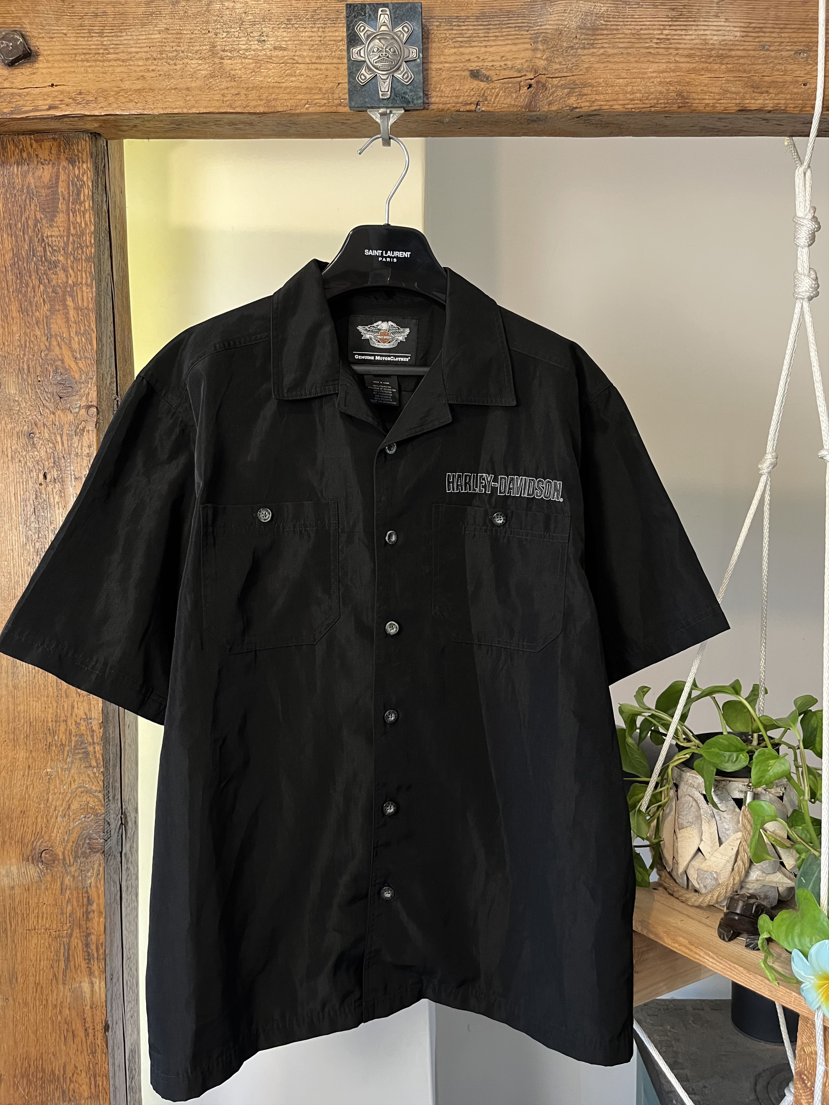 Harley Davidson × Vintage Vintage y2k Harley Davidson Big Skull Bike Tattoo USA Shirt Size US L / EU 52-54 / 3 - 2 Thumbnail