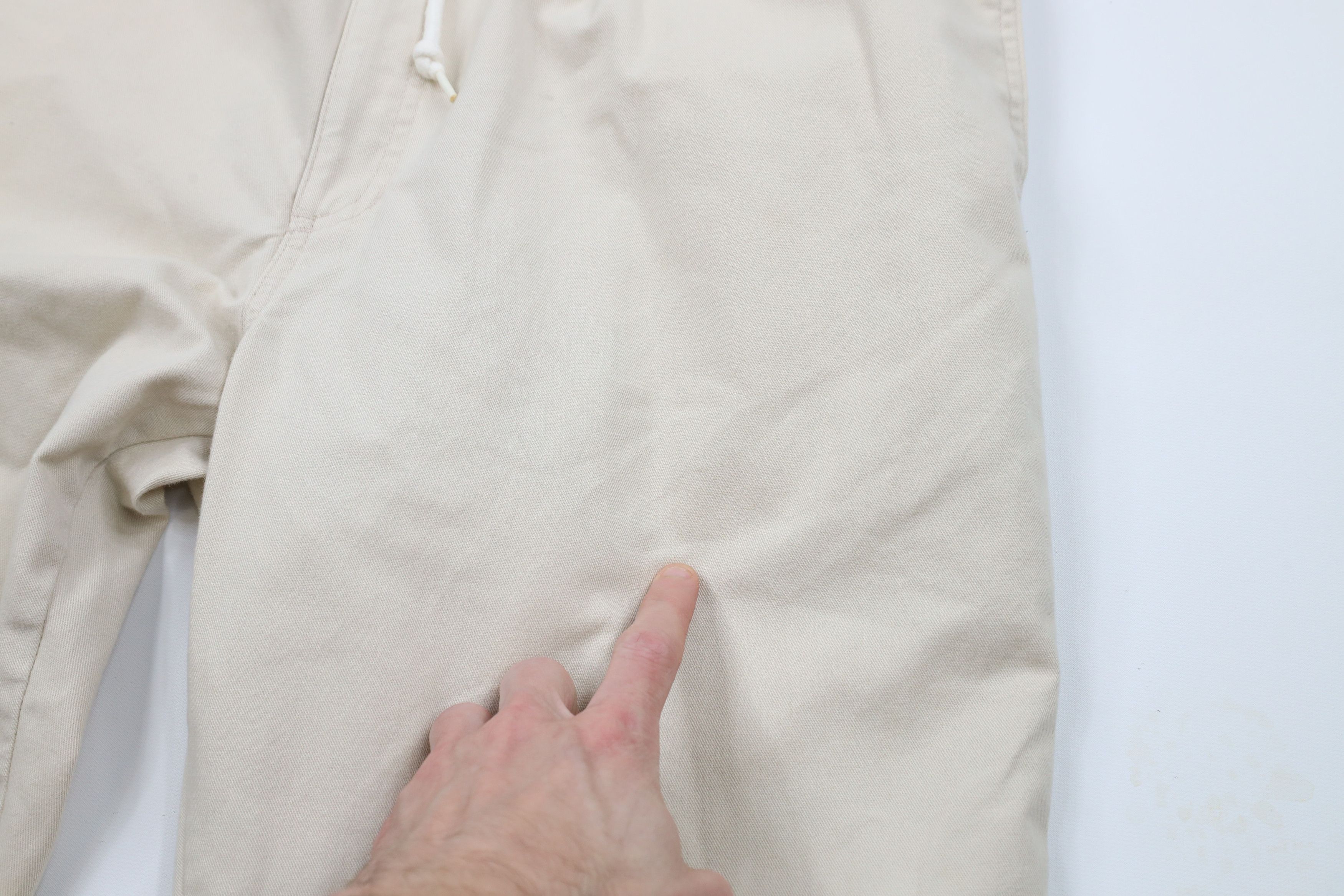 Lands' End × Vintage Vintage 90s Lands End Wide Leg Cotton Twill Pants Beige USA Size US 38 / EU 54 - 5 Thumbnail