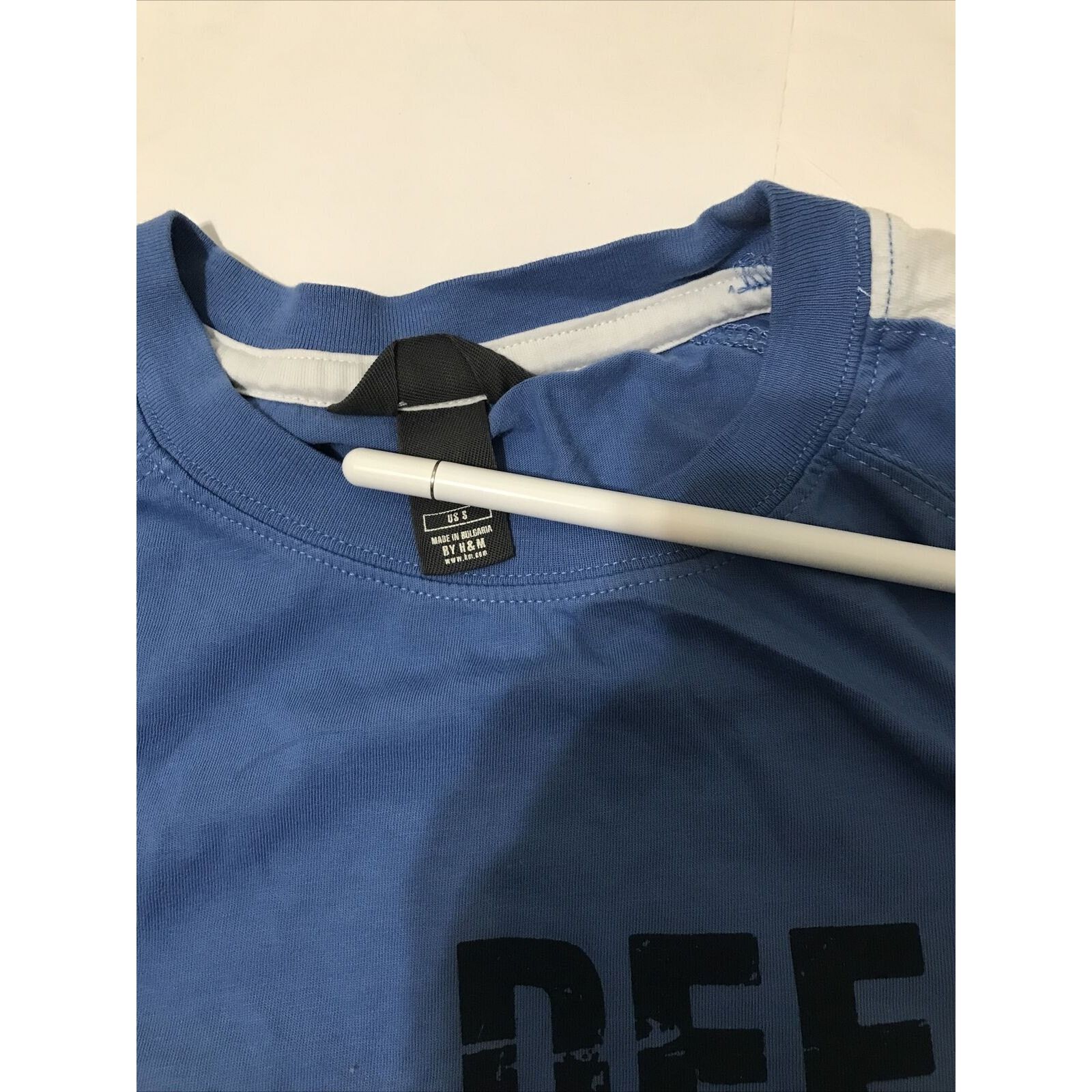 H&M H & M T-SHIRT Men's M Blue Graphic Logo Short Sleeve Size US M / EU 48-50 / 2 - 8 Thumbnail