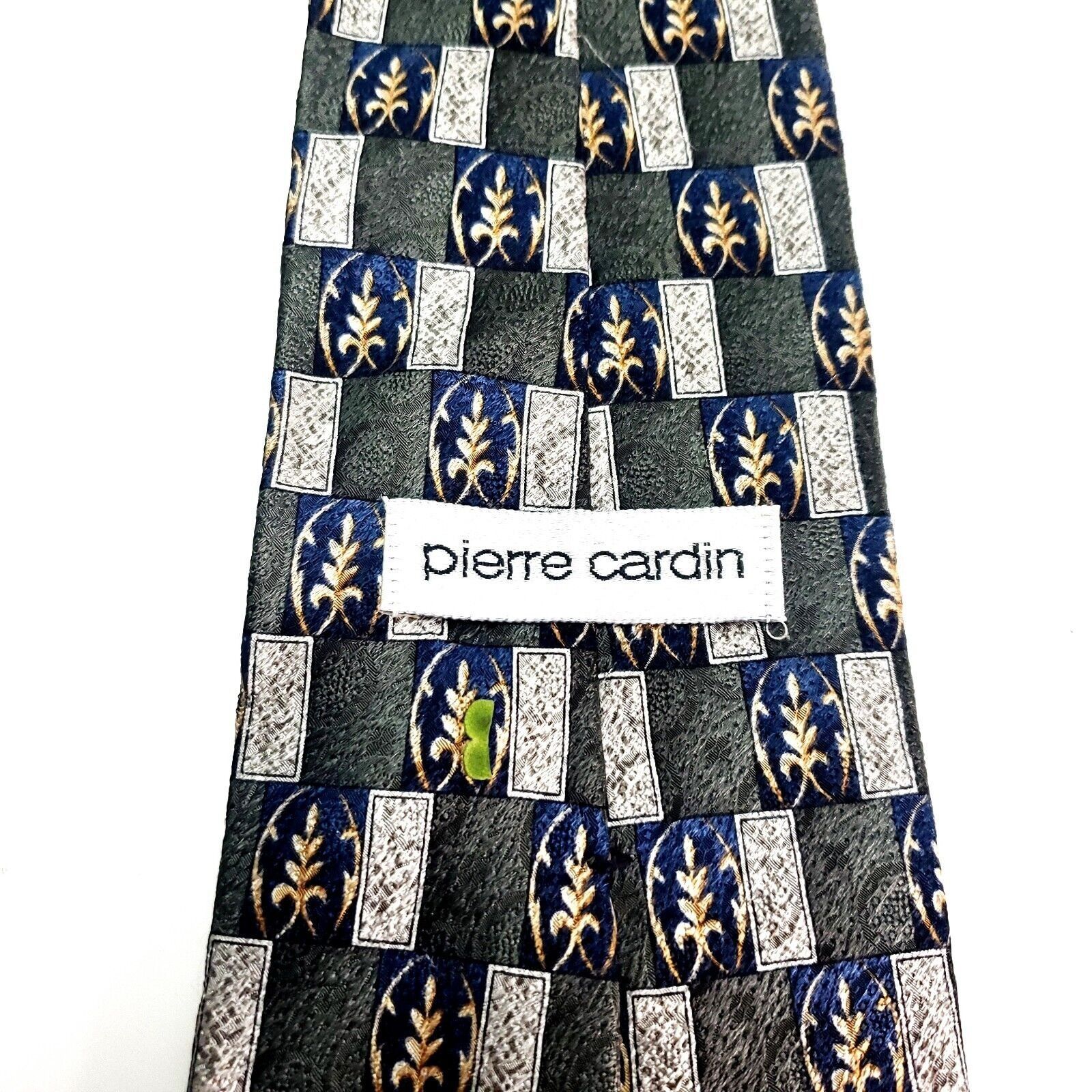 Pierre Cardin Pierre Cardin Silk Tie Print Green Floral Geometric Wide Size ONE SIZE - 3 Thumbnail