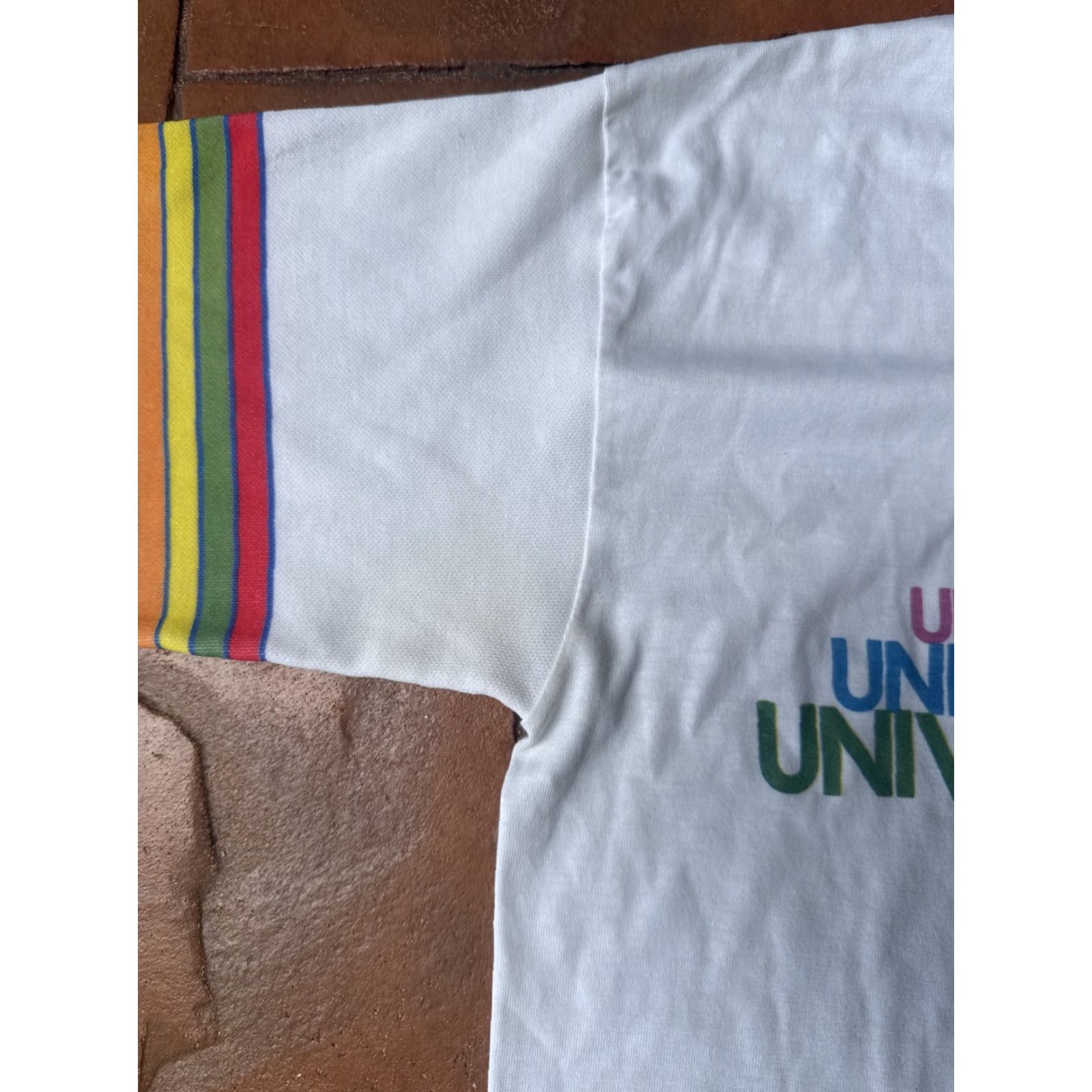 Rainbow VINTAGE Universal Studios Hollywood Rainbow T-Shirt White 50/50 Graphic Crew Neck Short Sleeve Large Mens Size US L / EU 52-54 / 3 - 7 Thumbnail