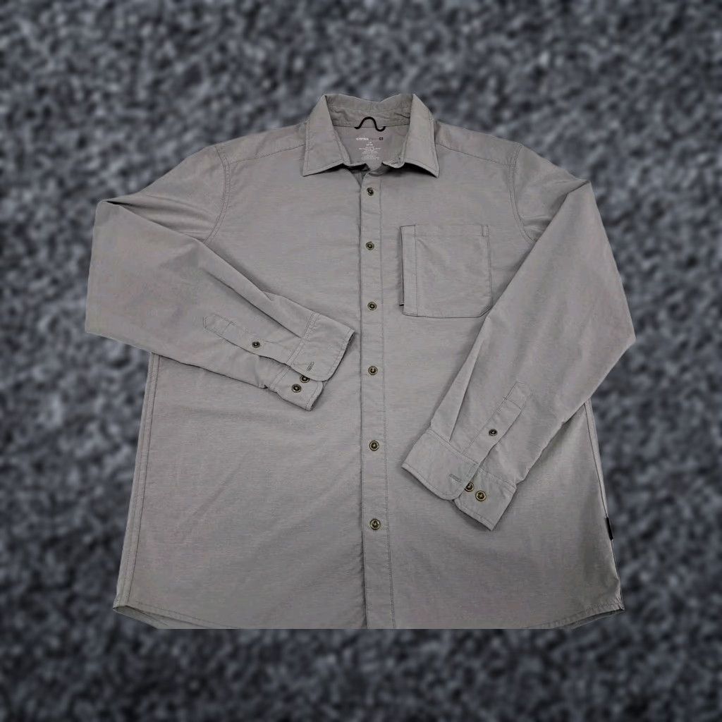 Vintage Swiss+Tech Shirt Long Sleeve Men Gray L Large Button Up Outdoor Activewear with Pockets Size US L / EU 52-54 / 3 - 1 Thumbnail