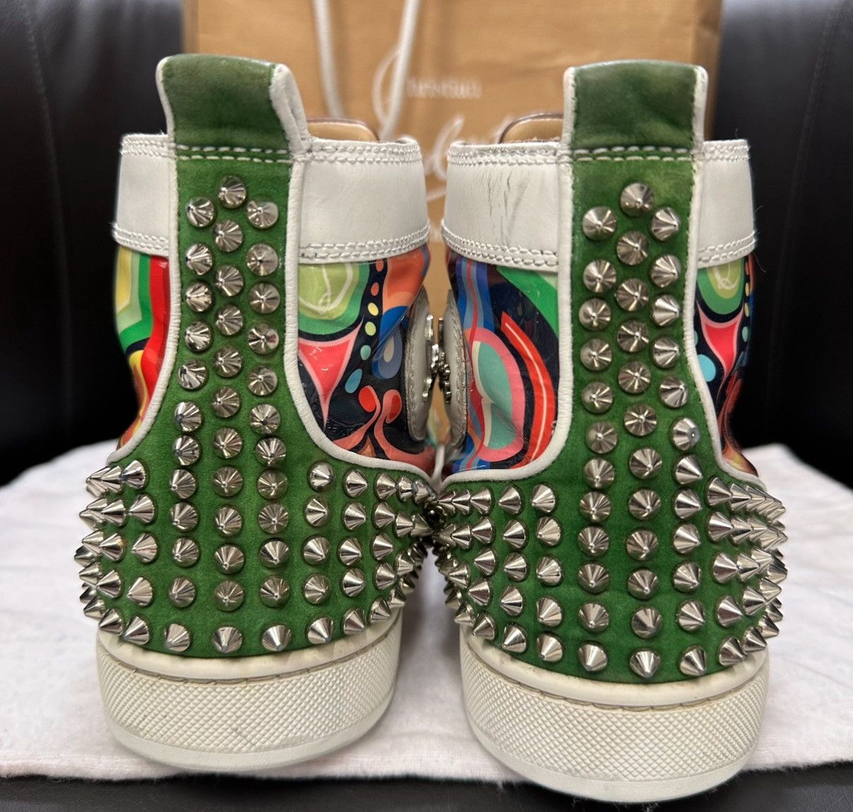 Christian Louboutin Christian Louboutin Multicolor Spiked Sneakers – original Size US 8 / EU 41 - 9 Thumbnail
