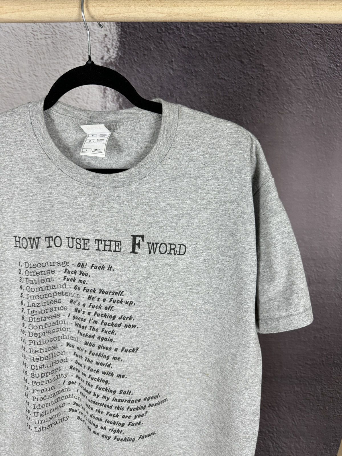 Vintage FotL VINTAGE Y2K 90s HOW TO USE THE F WORD TEE SHIRT GREY Size US L / EU 52-54 / 3 - 4 Thumbnail