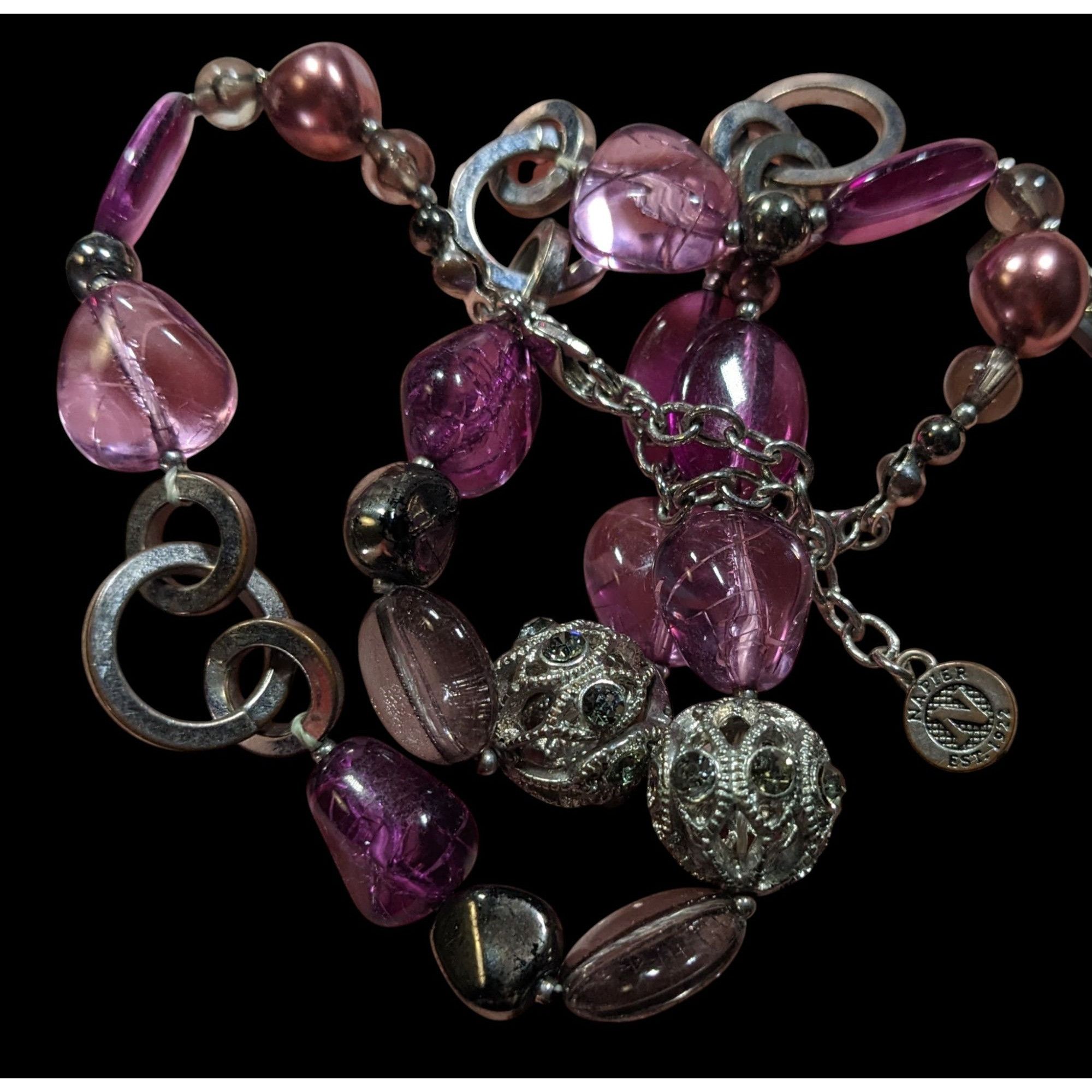 Other Vintage Napier Fairycore Purple And Silver Tone Necklace Size ONE SIZE - 5 Thumbnail