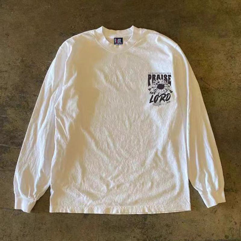 Japanese Brand White street retro sunflower print long sleeve tee Size US L / EU 52-54 / 3 - 2 Thumbnail