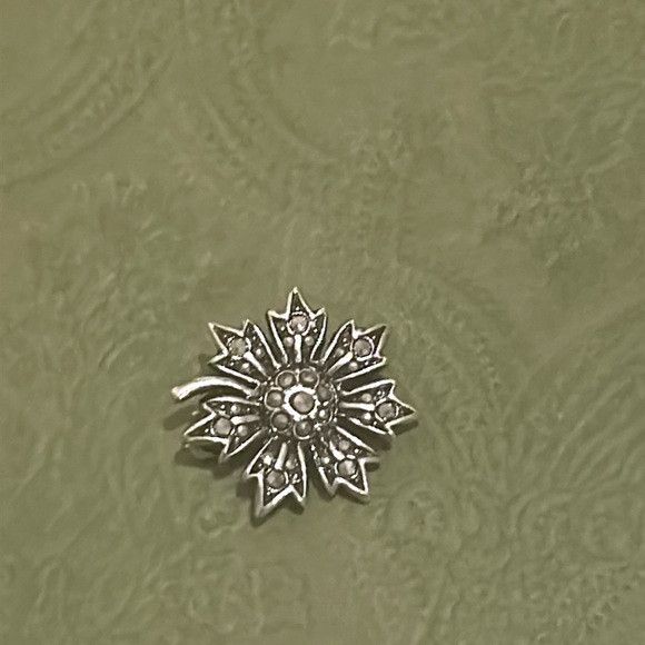 Saint Laurent Paris Saint Laurent Paris Rhinestone Brooch Silver Size ONE SIZE - 4 Thumbnail