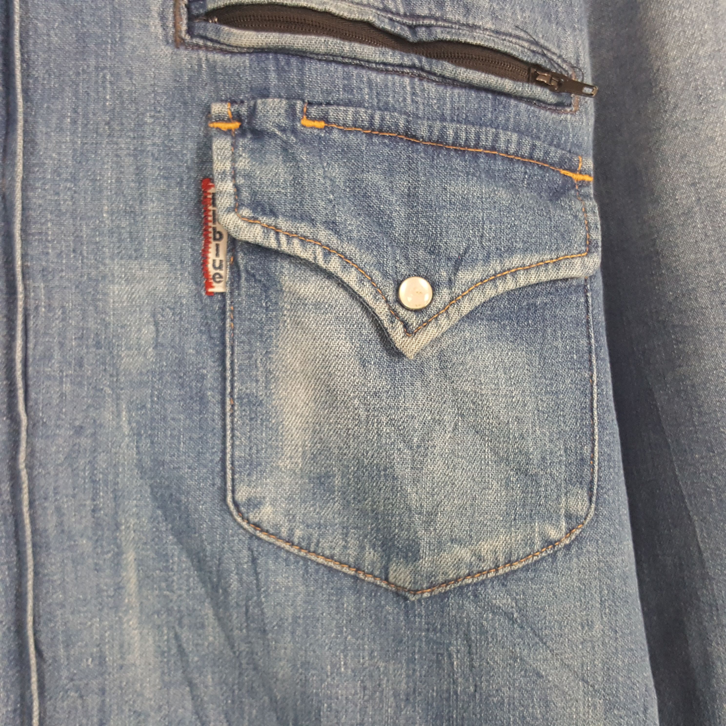Blue Blue Japan × Japanese Brand × Vintage Vintage Blue Blue Japan Denim Button Up Shirt Size US M / EU 48-50 / 2 - 2 Thumbnail