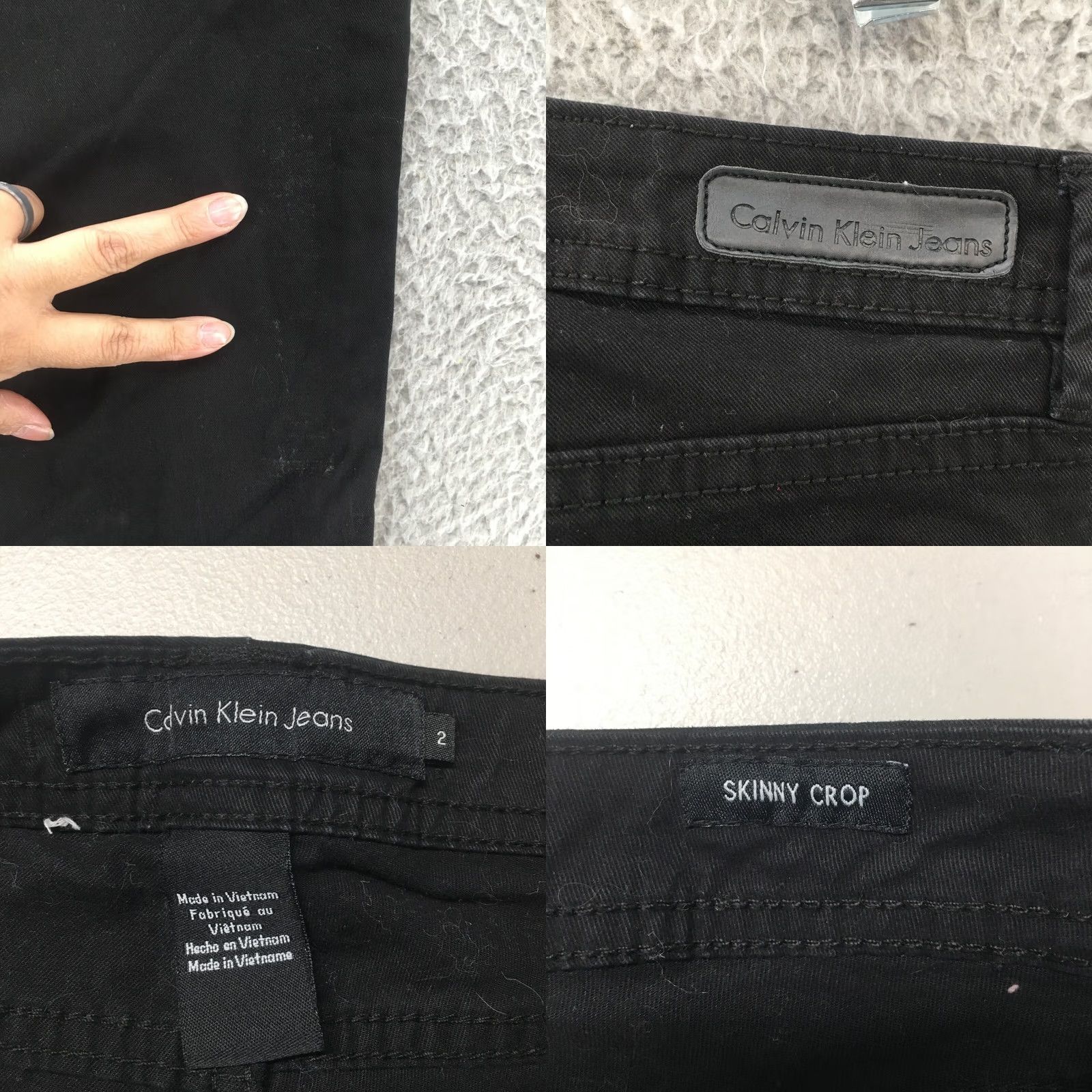 Calvin Klein Calvin Klein Jeans Skinny Crop Womens 2 Black Cotton Blend Zip Denim 5-Pocket Regular Size 28x25.5 Inseam 25.5 In Size 26" / US 2 / IT 38 - 9 Thumbnail