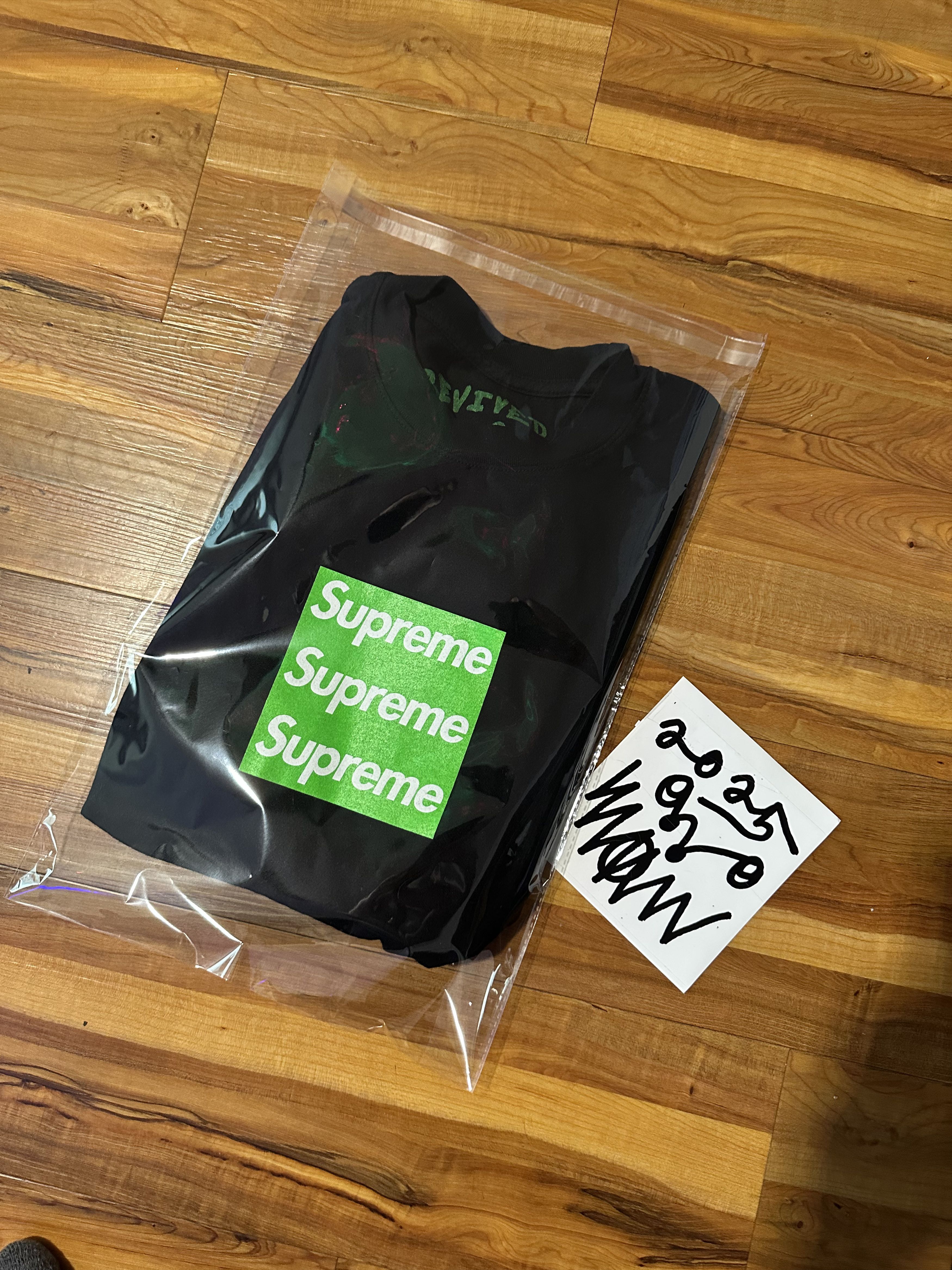 Asspizza X 730 Printing GREEN Box Logo BLACK T-Shirt 2025