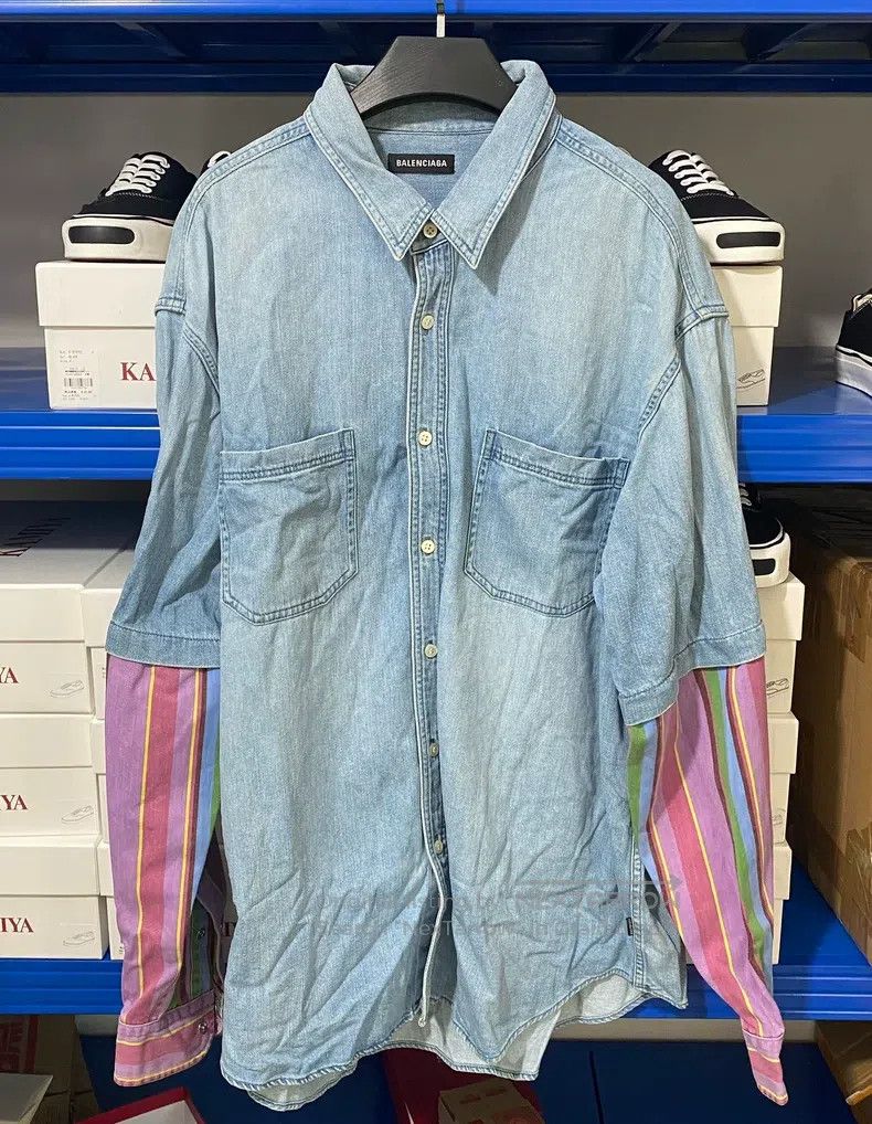 Balenciaga Balenciaga size 41 Fake Two-Piece Shirt Size US S / EU 44-46 / 1 - 1 Thumbnail