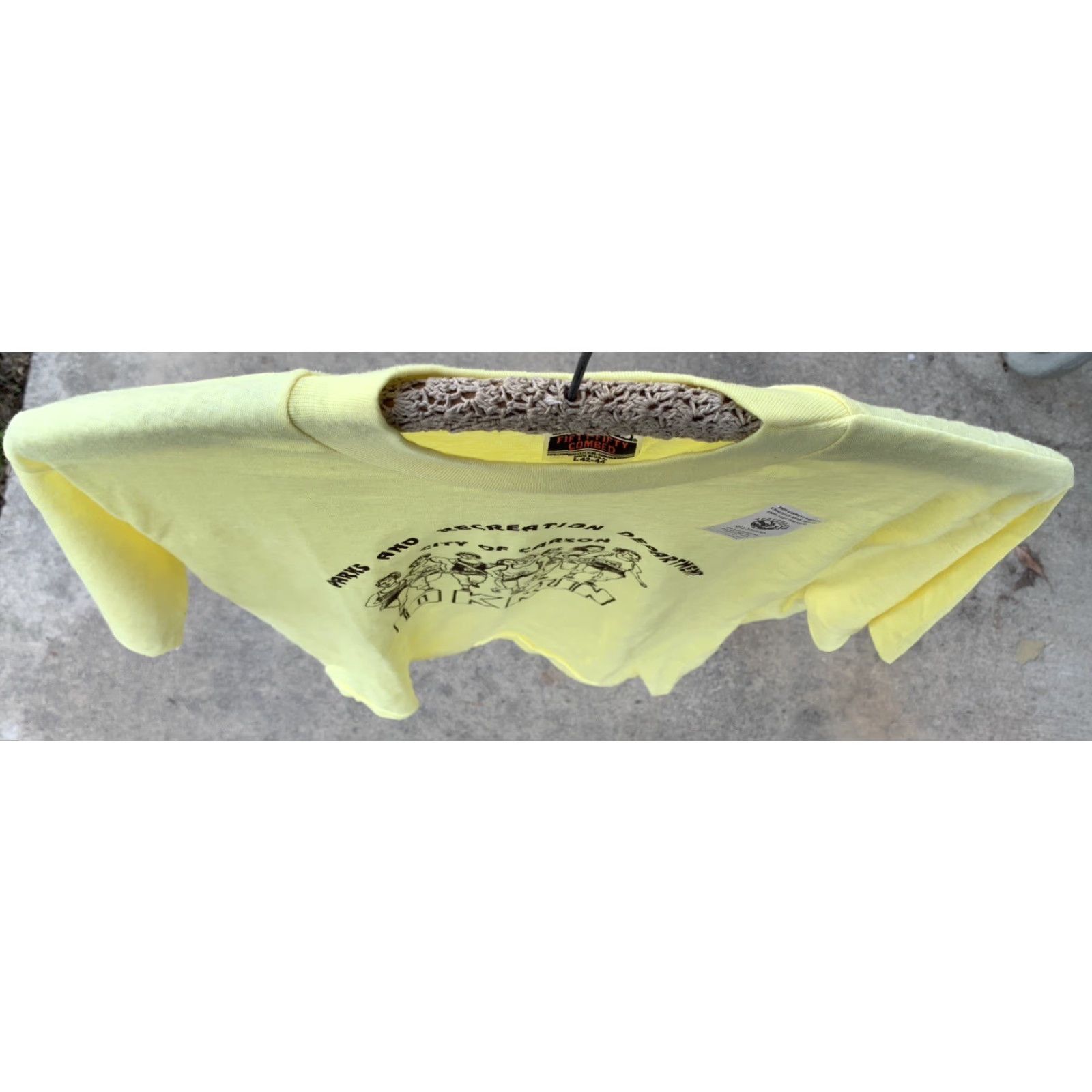 Hanes VINTAGE Parks And Recreation Department City Of Carson 10K Run T Shirt Sz L Men Yellow Short Sleeve Hanes Size US L / EU 52-54 / 3 - 6 Thumbnail