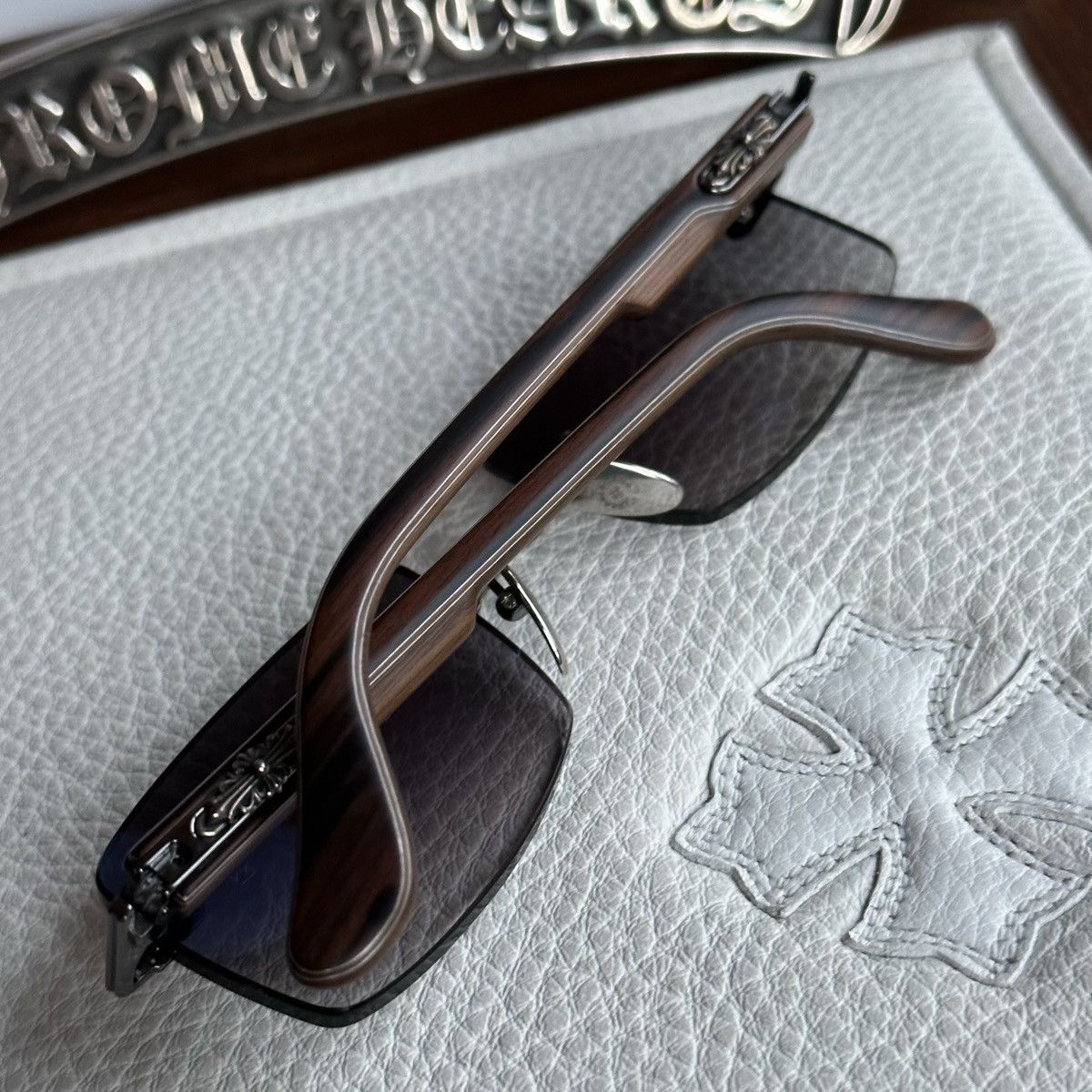 Pre-owned Chrome Hearts Deep Ii Sunglasses In White