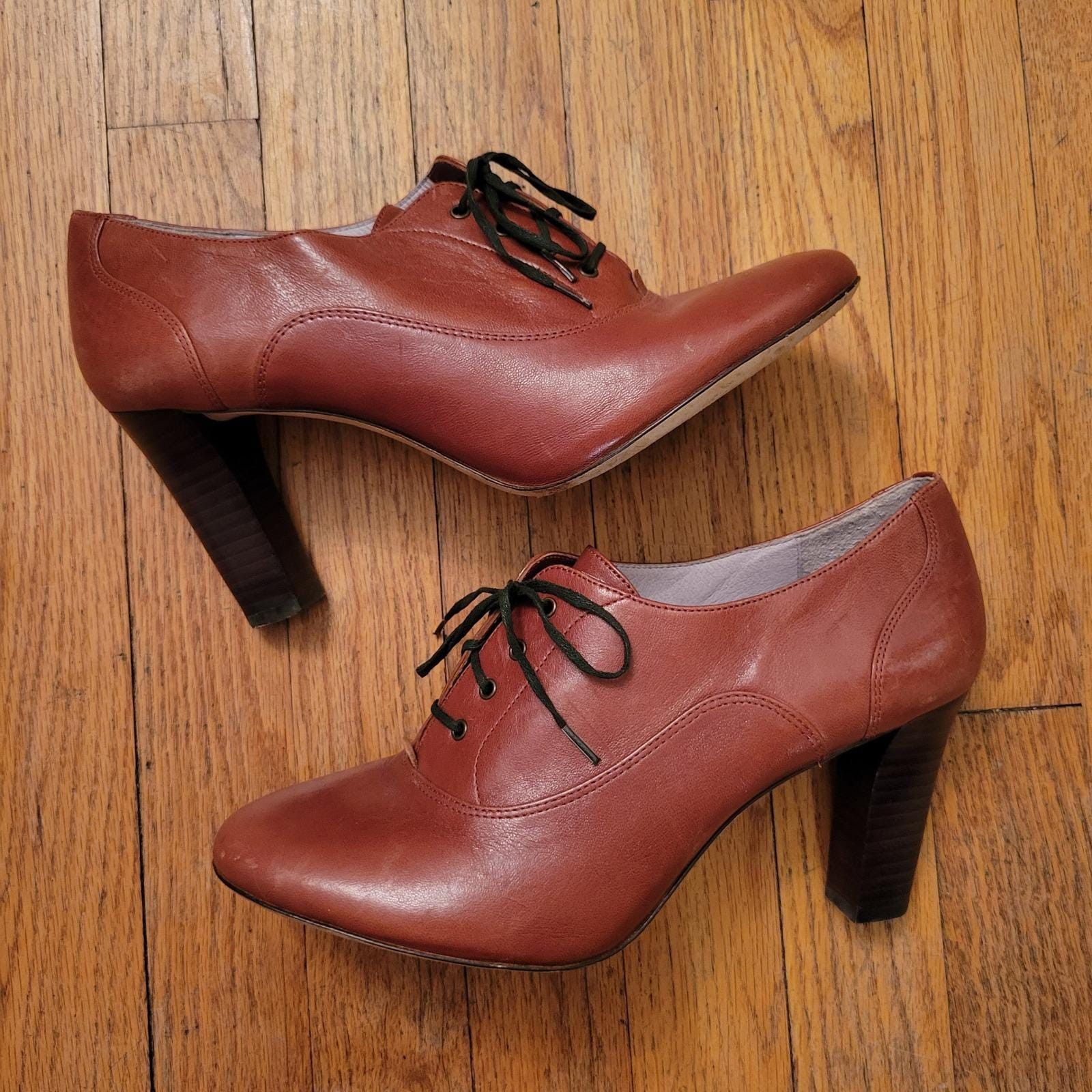 Johnston & Murphy Johnston Murphy 10 Oxford Heels Brown Leather Boho Western Size US 10 / IT 40 - 2 Thumbnail