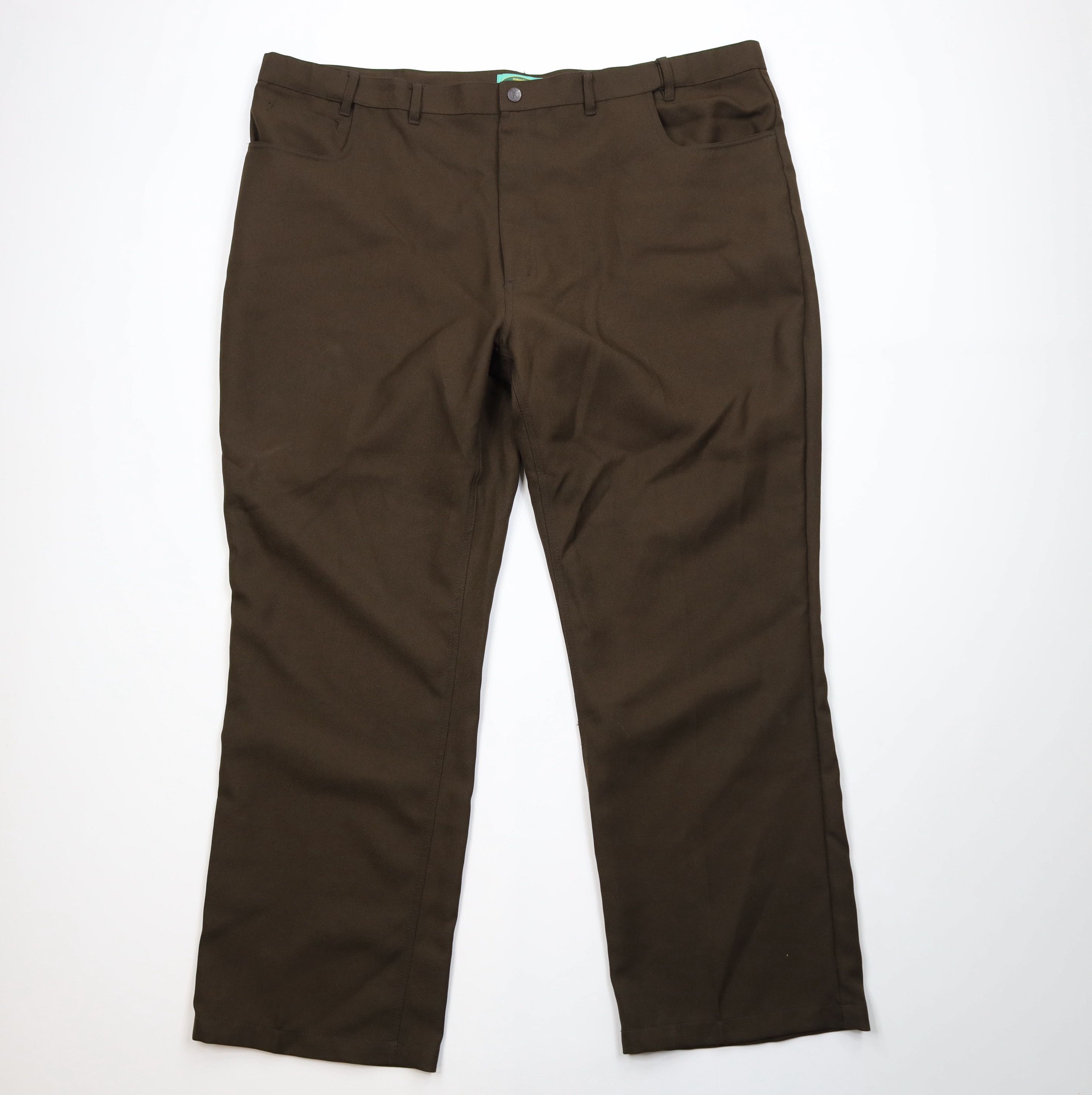 Vintage Vintage 90s Streetwear Wide Leg Chino Pants Brown Polyester Size US 44 / EU 60 - 1 Thumbnail