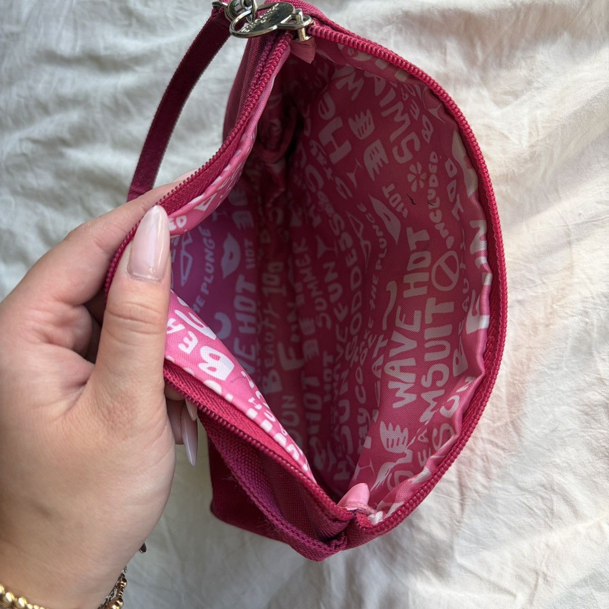 Other Y2K Lancôme pink striped pouchette Size ONE SIZE - 4 Thumbnail