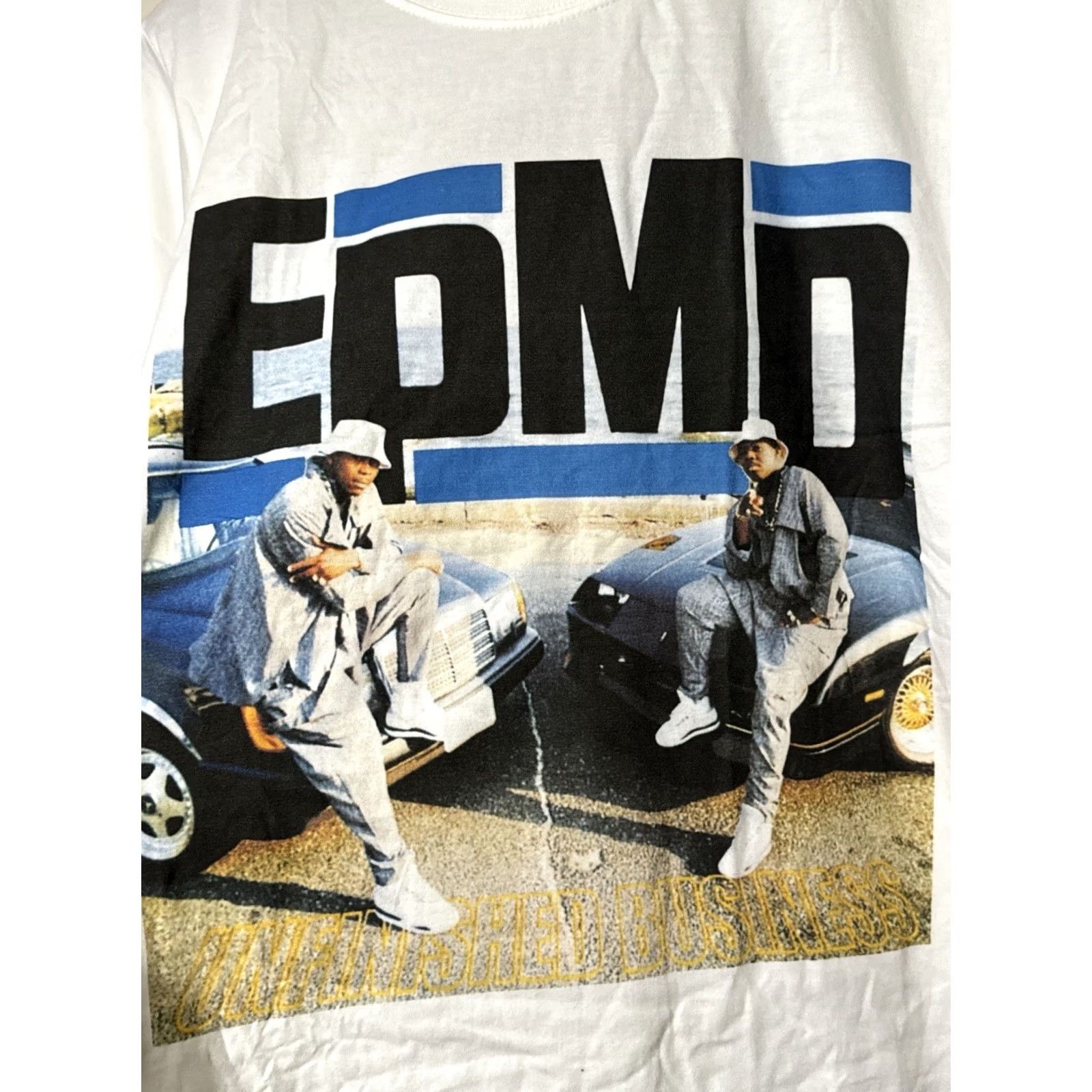 Vintage EPMD Unfinished Business T Shirt Hip Hop Double Sided White Small Men XS? Size US S / EU 44-46 / 1 - 2 Thumbnail