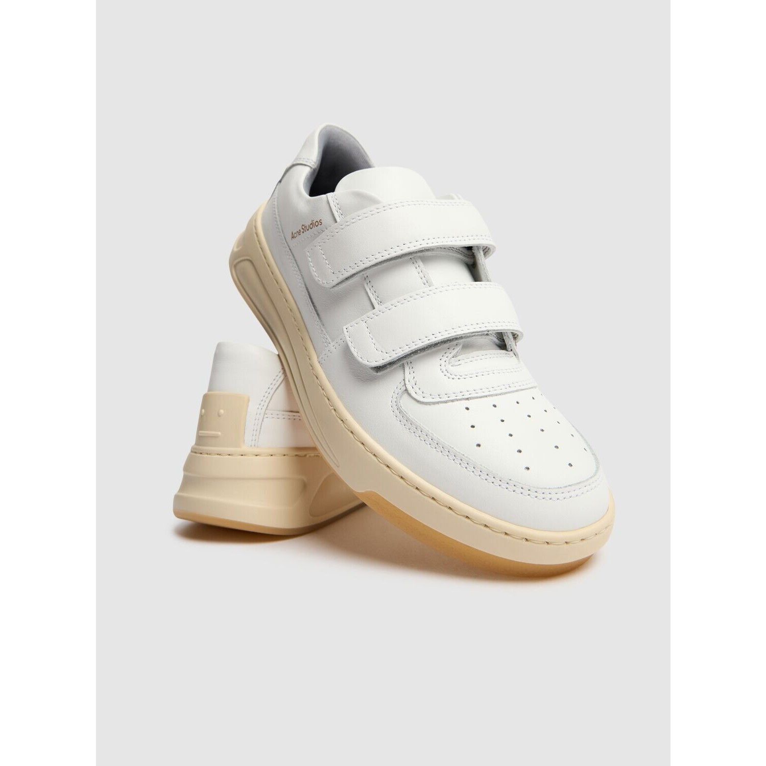 Acne Studios ACNE STUDIOS Steffey $540 White Leather Strap Sneakers New ( Size US 8 / IT 38 - 5 Thumbnail