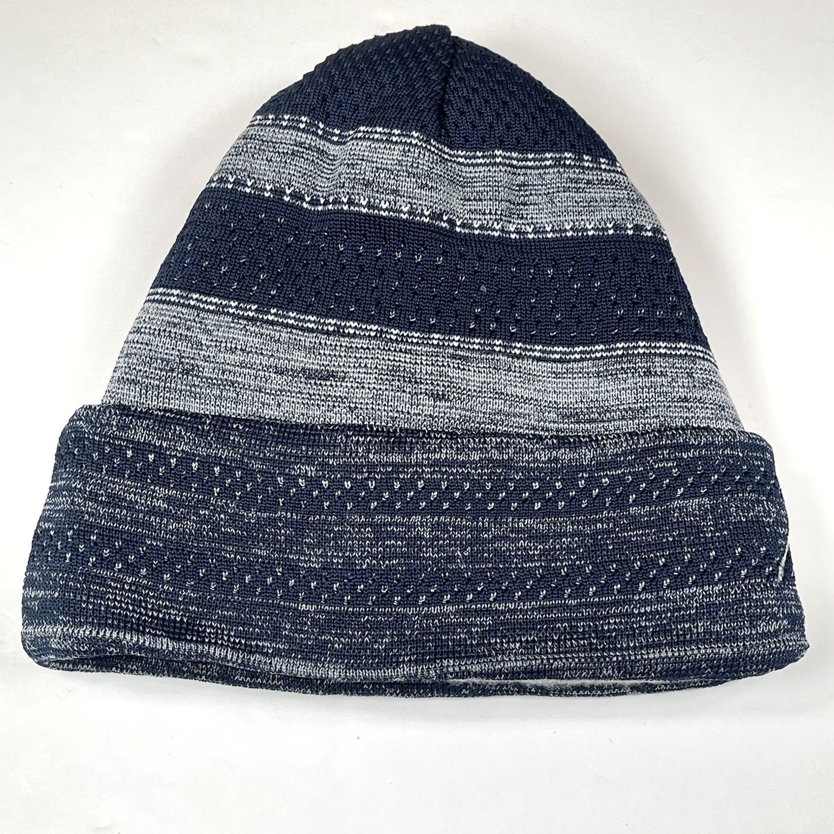 New Era New Era Beanie Adults Winter Snow Hat Cap 100% Polyester Navy Gray Striped Multicolor Size ONE SIZE - 5 Thumbnail