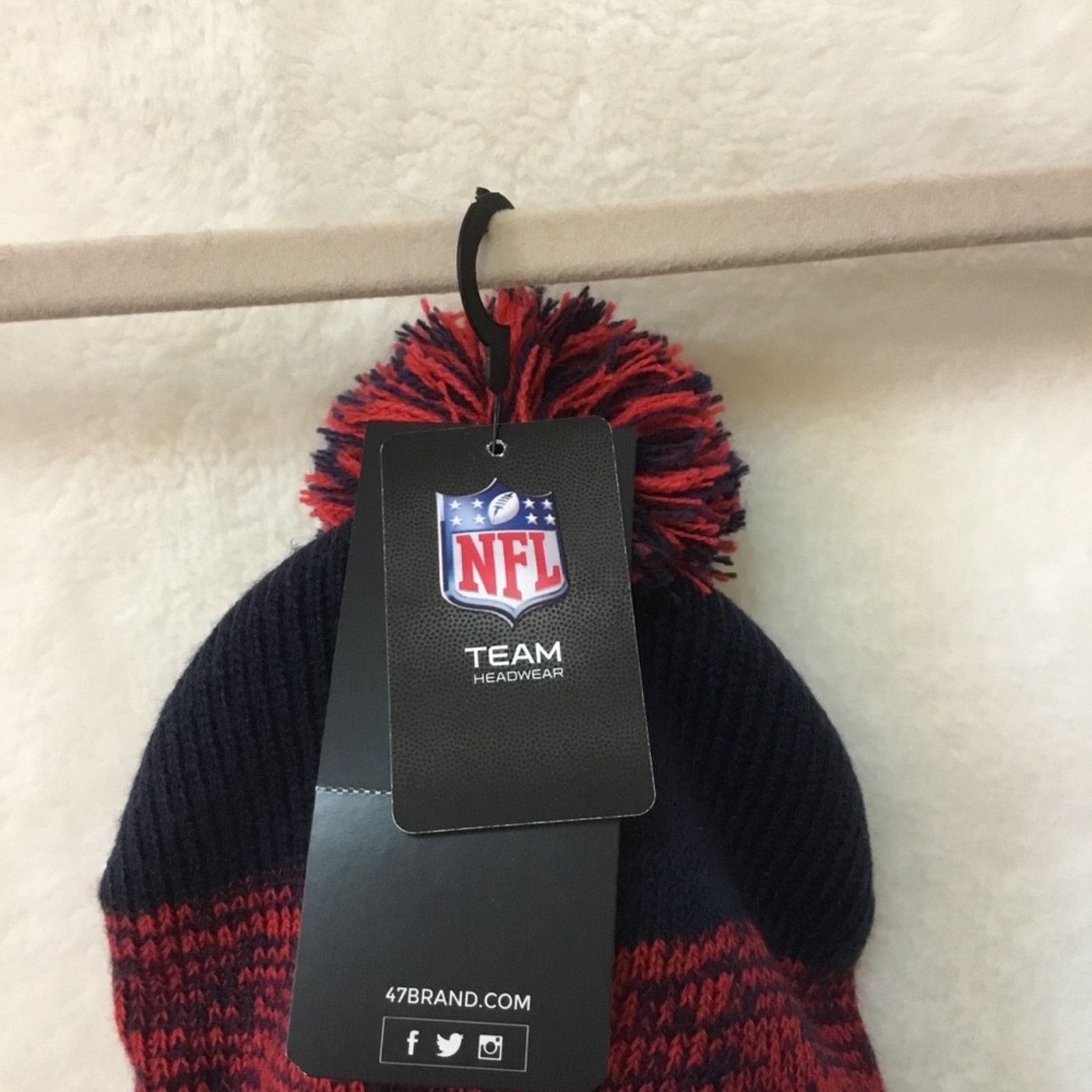 NFL NFL Team 47 Patriots Gray Cuffed Knit Hat with Pom Size ONE SIZE - 2 Thumbnail