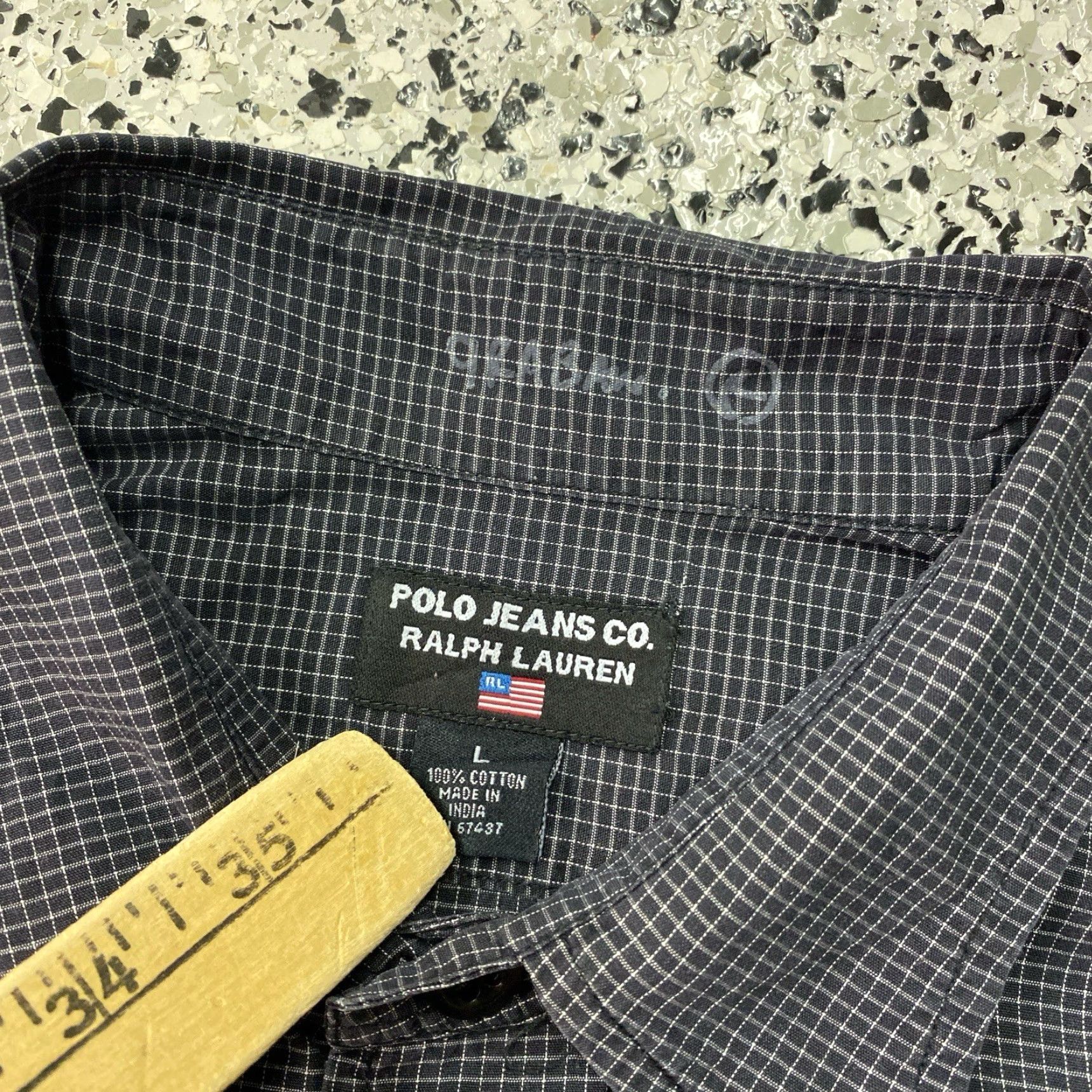 Polo Ralph Lauren VTG Polo Jeans Ralph Lauren Button-Up Shirt Mens L Plaid Long Sleeve Black White Multicolor 90s Classic Casual All Seasons Pockets Easy Care Button-Up Size US L / EU 52-54 / 3 - 2 Thumbnail