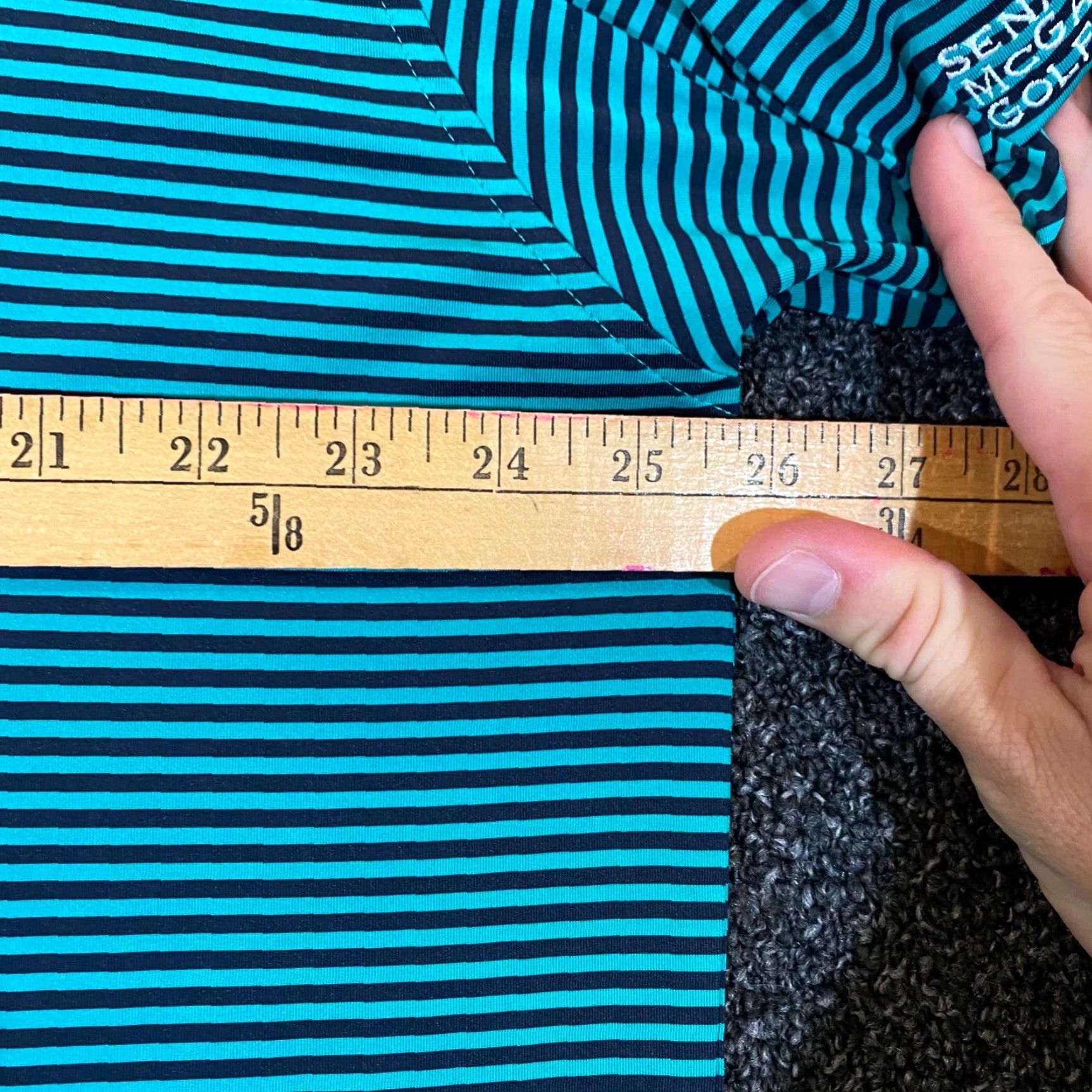 Footjoy FootJoy Polo Men XL Green Striped Rolling Green Performance Golf Shirt S/S Logo Shirt Mens Regular Size XL Green Striped Polo FootJoy Size US XL / EU 56 / 4 - 7 Thumbnail