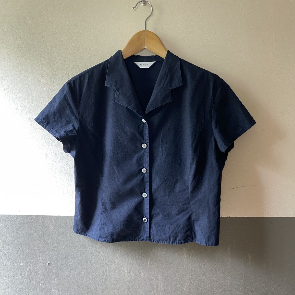 Paul Smith Paul Smith Navy Short Sleeve Button-Up Blouse Size M / US 6-8 / IT 42-44 - 8 Thumbnail