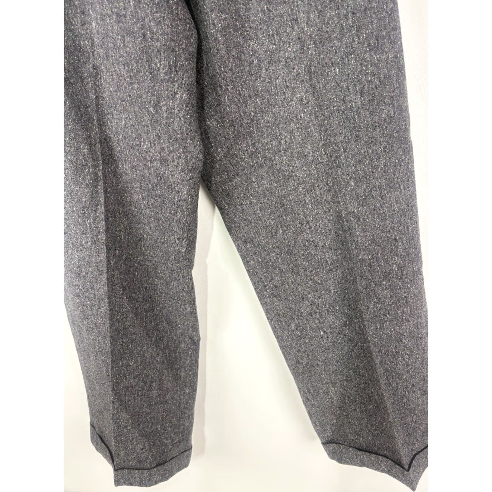 CO VINTAGE Isda & Co Women's Wide Leg Dress Pants Wool Silk Spandex Gray 8 High Rise City Retro Size 30" / US 8 / IT 44 - 3 Thumbnail