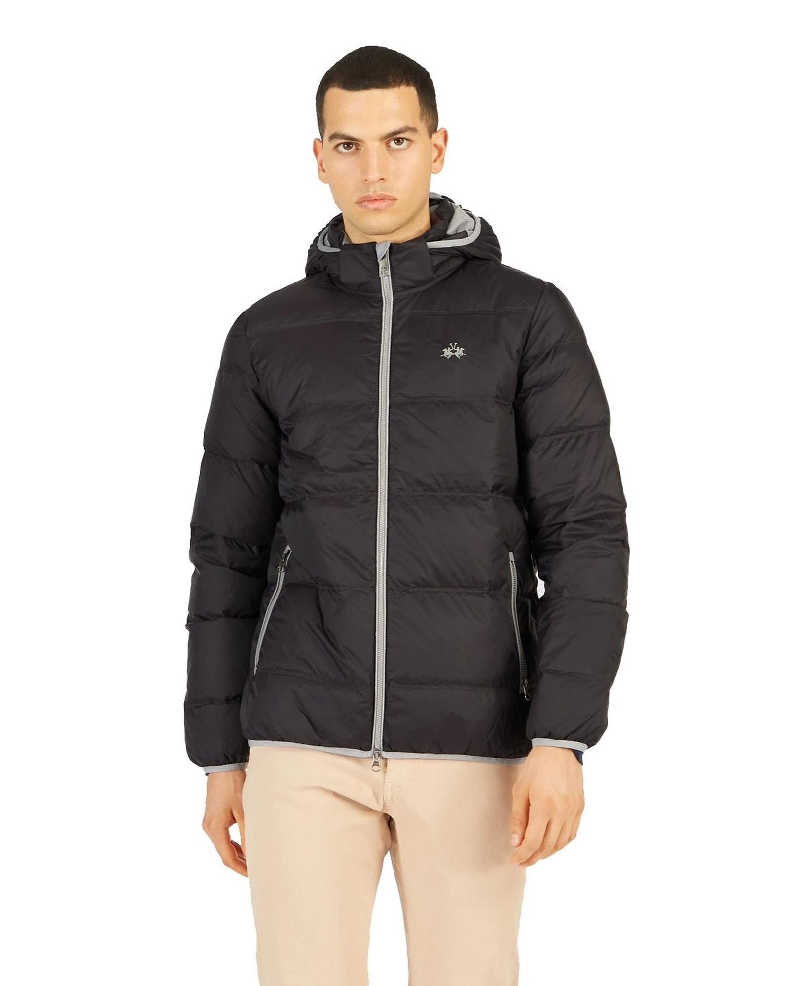 image of La Martina Goose Down Padded Jacket With Front Zip Closure in Black, Men's (Size XL)