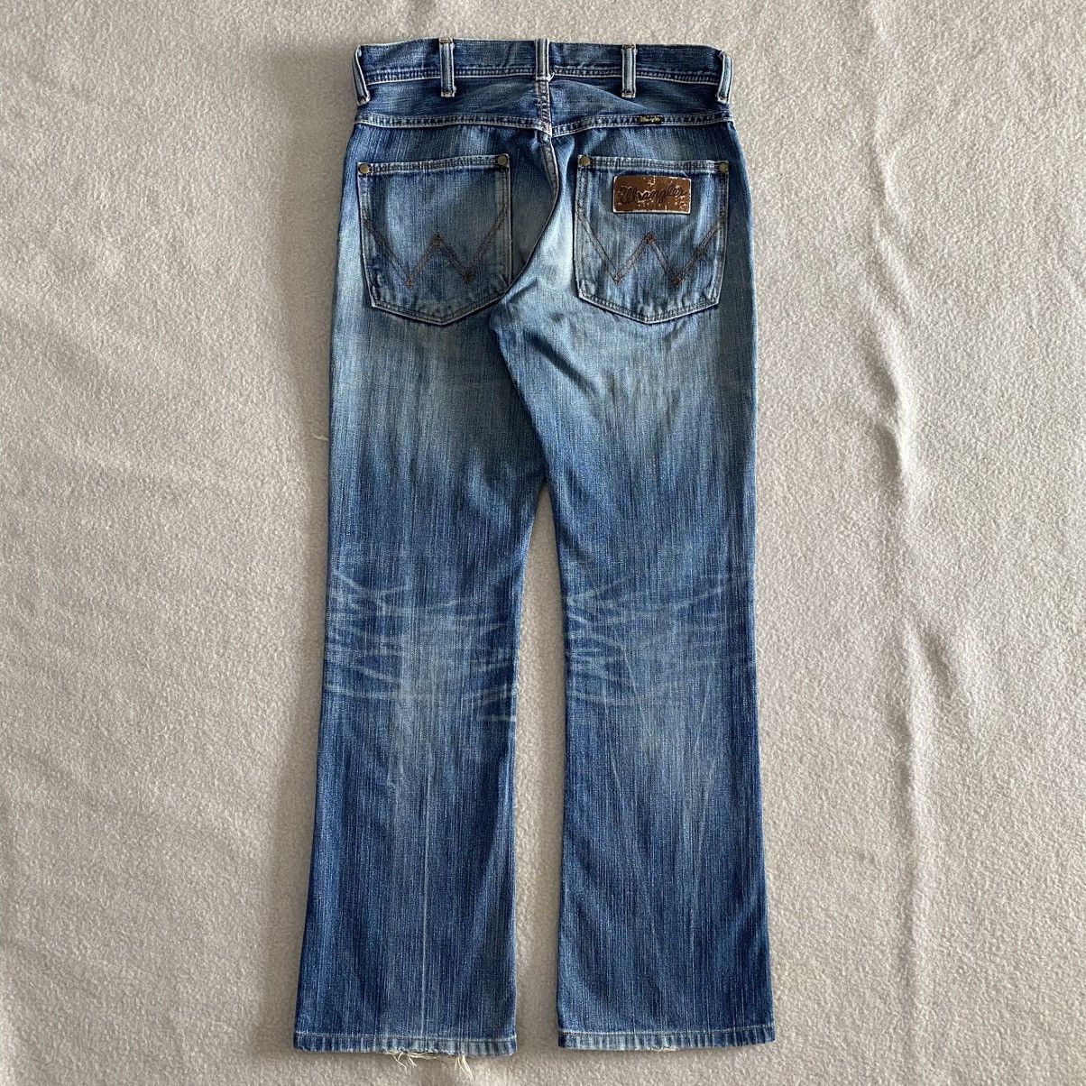 If Six Was Nine × Le Grande Bleu (L.G.B.) × Tornado Mart Wrangler Super Flared Distressed Denim w32 Size US 31 - 5 Thumbnail