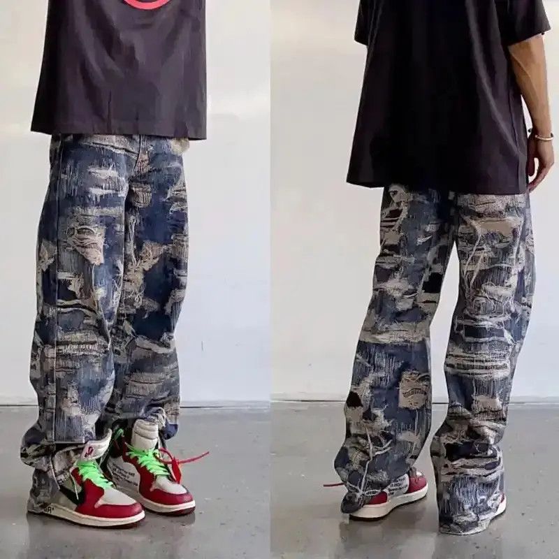 Japanese Brand High street tie-dye print flared wide-leg jeans Gothic style Size US 32 / EU 48 - 1 Thumbnail