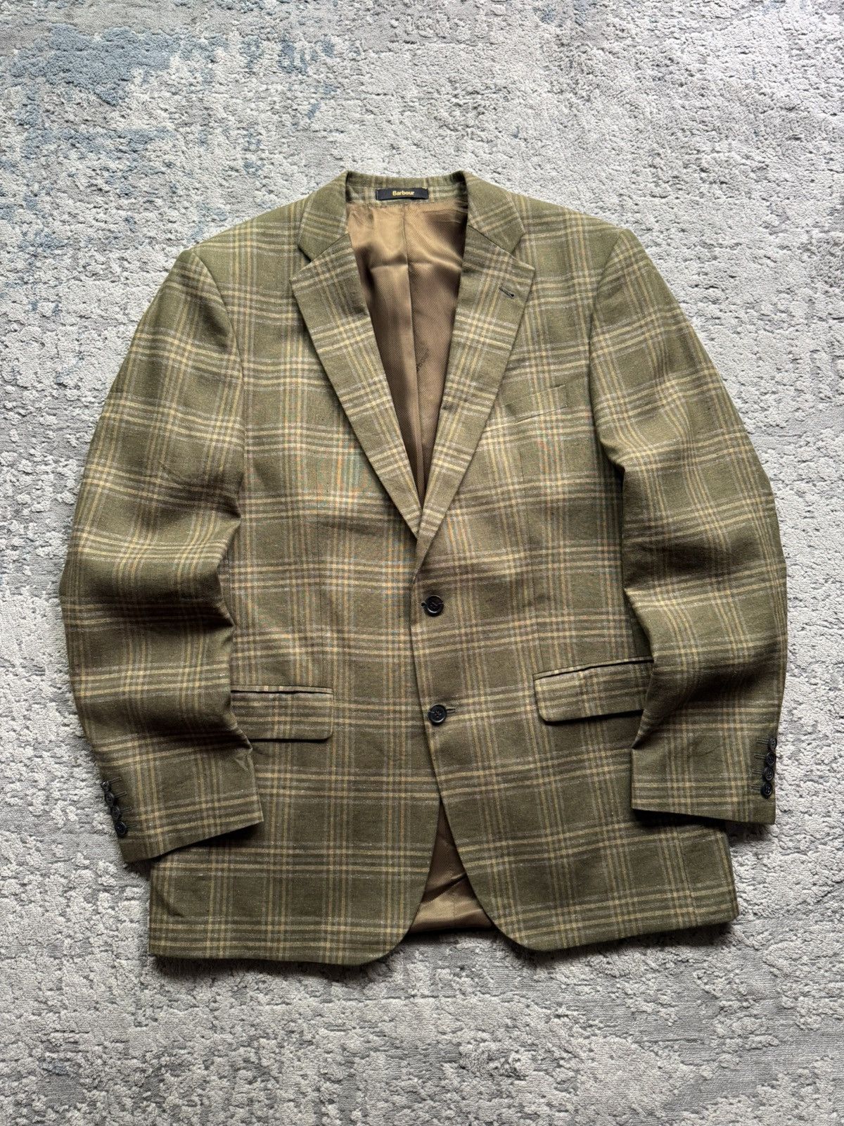 Barbour Barbour Linen/Silk Plaid Jacket Size 50 Size 50R - 2 Thumbnail