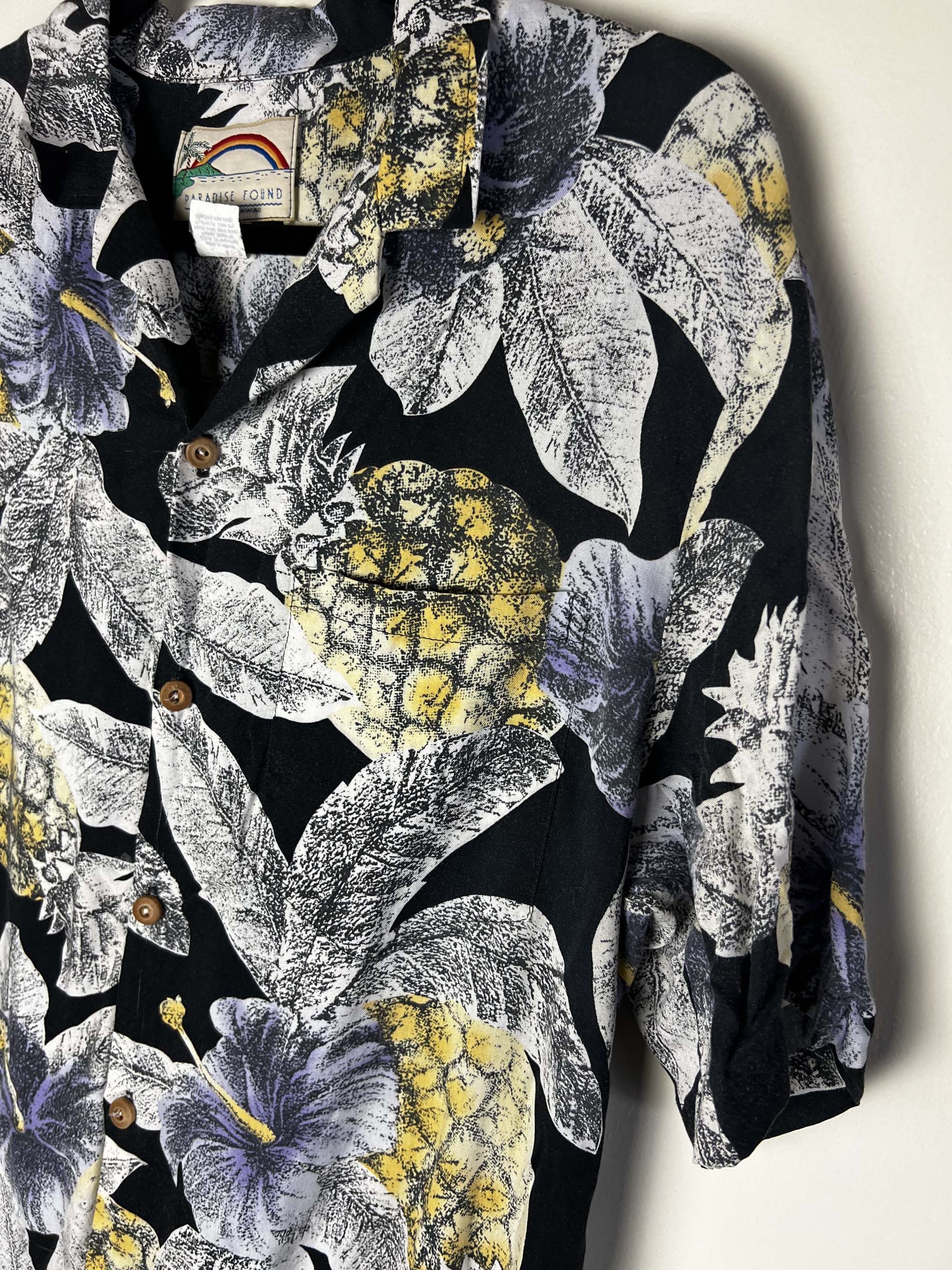 Paradise Found 1980's Paradise Found Hibiscus Pineapple Shirt -Magnum P.I. Size US L / EU 52-54 / 3 - 7 Thumbnail
