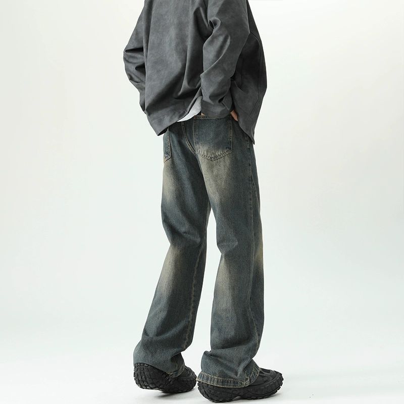 Japanese Brand Men's washed distressed loose flared gradient jeans Size US 32 / EU 48 - 5 Thumbnail