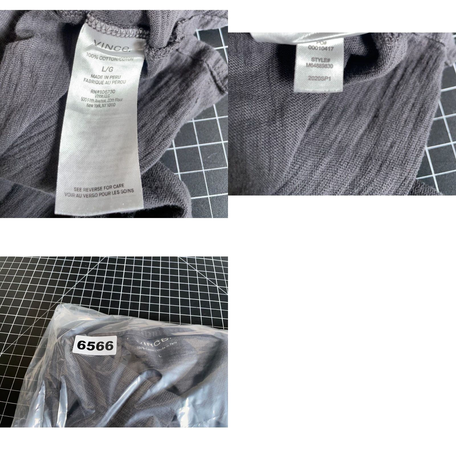 Vince Vince Slim Fit Polo Shirt Men's Large Dark Gray Lightweight Textured Cotton Classic Preppy Retro Mens Size US L / EU 52-54 / 3 - 8 Thumbnail