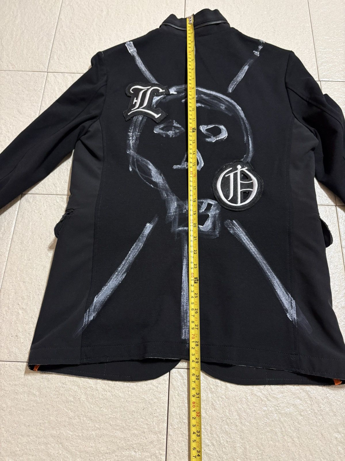 Other KMH Concept Avant-Garde Black Blazer Skull Hand Painted Size 50S - 17 Thumbnail