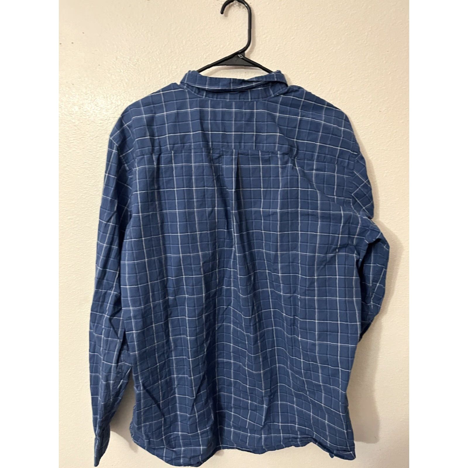 Gap GAP Button-Up Shirt XL Plaid Long Sleeve Standard Fit Stretch Cotton Poplin Blue Men Size US XL / EU 56 / 4 - 3 Thumbnail