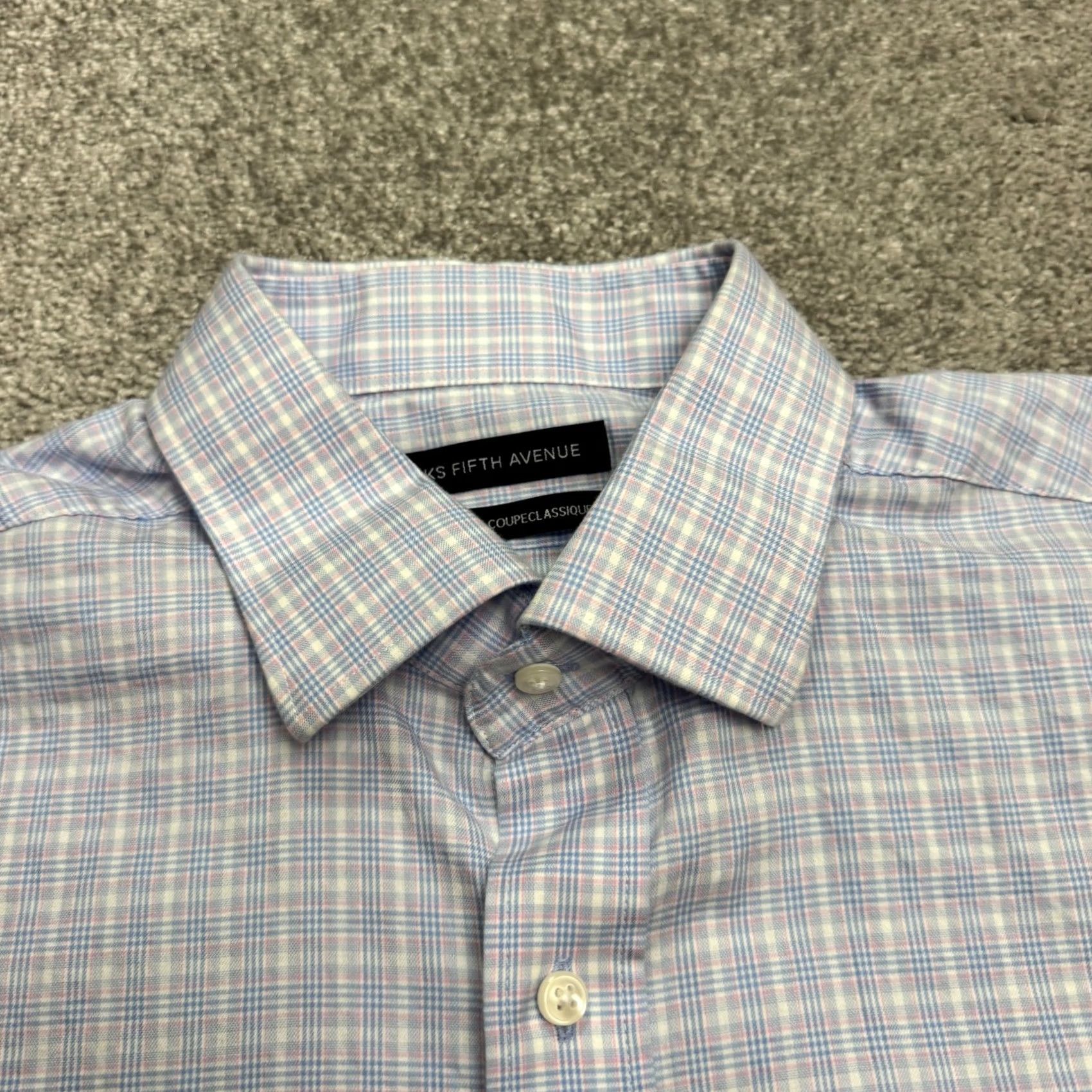 Saks Fifth Avenue Saks Fifth Avenue Classic Fit Button Down Shirt Mens 16.5 34/35 XL Blue Plaid Size US XL / EU 56 / 4 - 3 Thumbnail