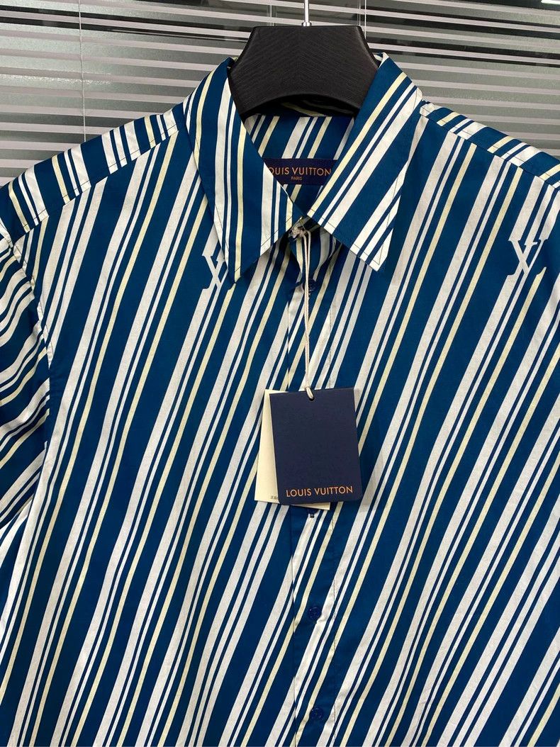 Louis Vuitton LOUIS VUITTON Twill striped monogrammed logo short sleeve s Size US XL / EU 56 / 4 - 7 Thumbnail