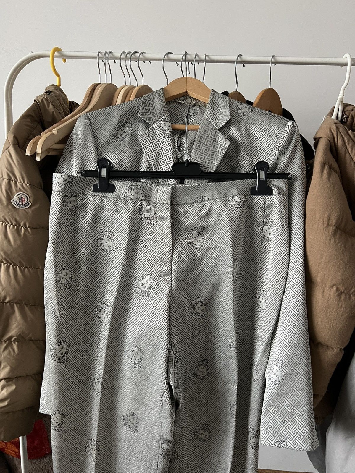 Versace Vintage Versace Blazer Pants Suits Monogram Archive Silver Size L / US 10 / IT 46 - 2 Thumbnail