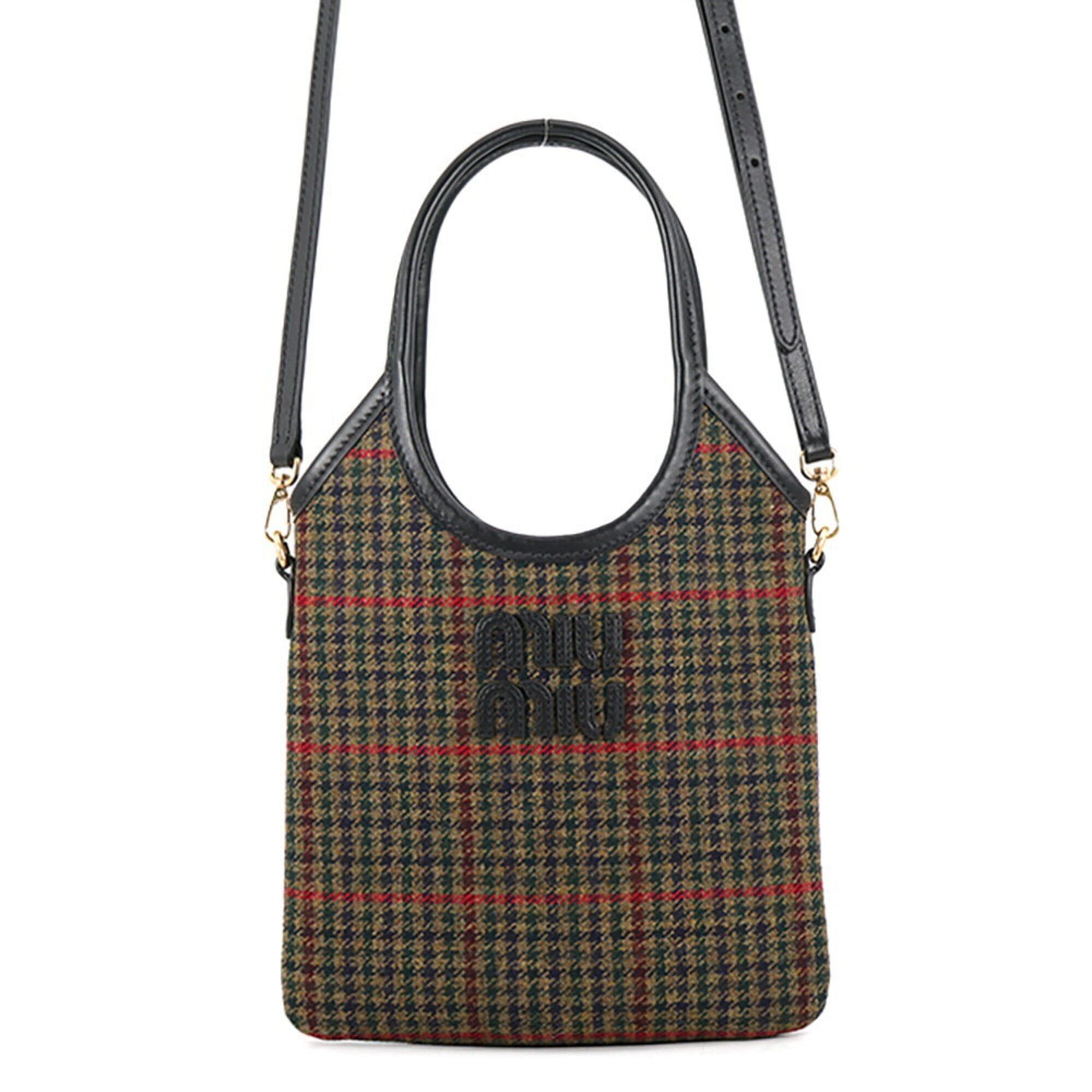 Miu Miu Miu Miu Miu Ivy Mini Fabric Leather Handbag 5BA281 2-way Size ONE SIZE - 1 Thumbnail